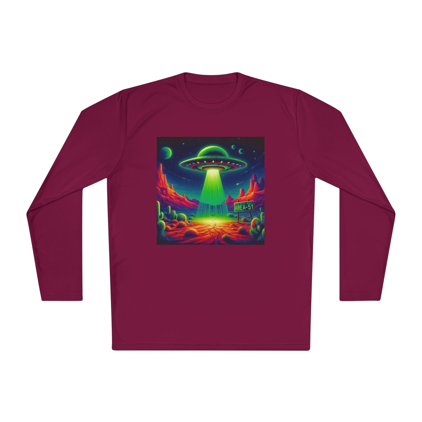 Alien Abduction Long Sleeve Tee - Unisex Lightweight Shirt, UFO Graphic Tee, Retro Space Art Top, Sci-Fi Clothing, Gift for Space Lovers