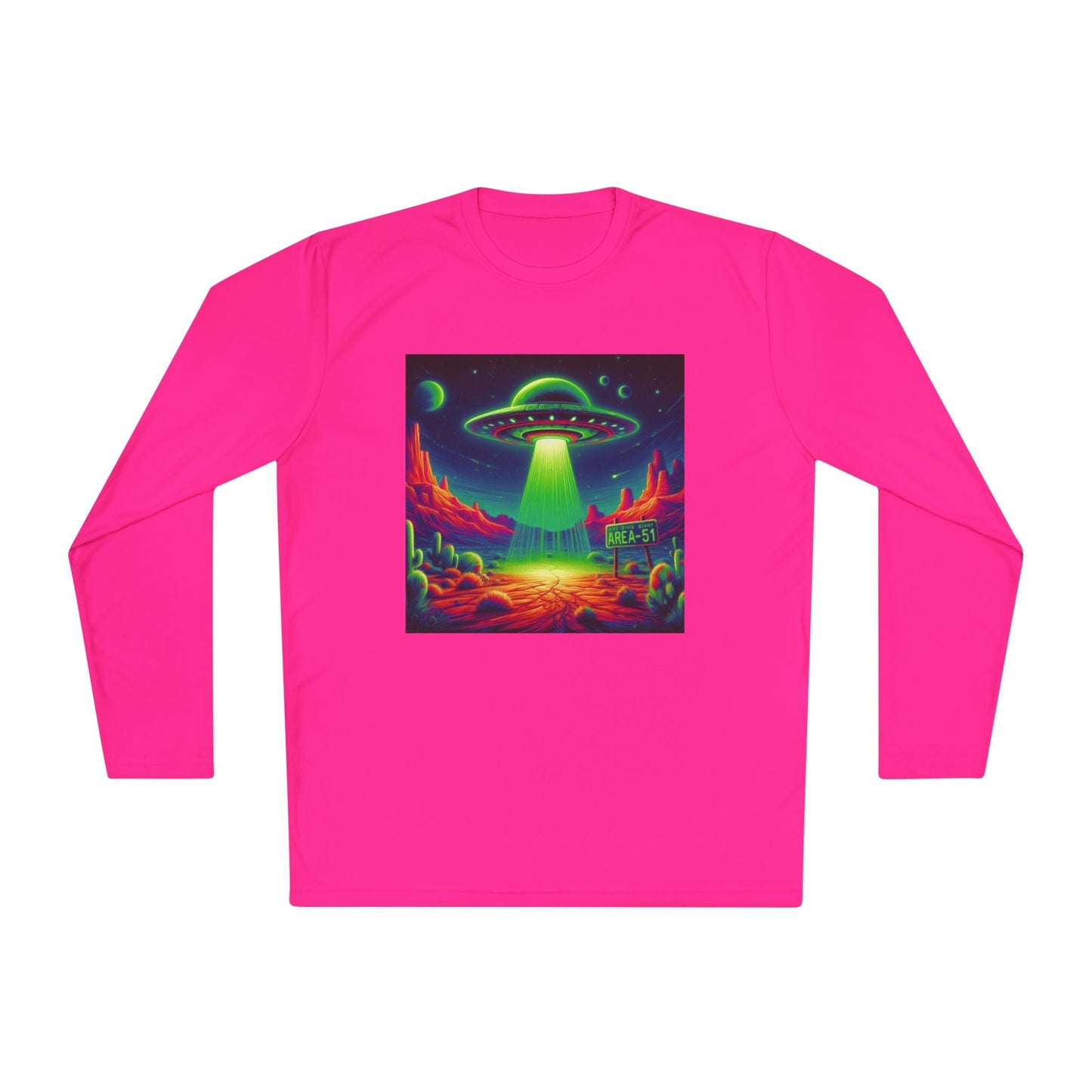 Alien Abduction Long Sleeve Tee - Unisex Lightweight Shirt, UFO Graphic Tee, Retro Space Art Top, Sci-Fi Clothing, Gift for Space Lovers