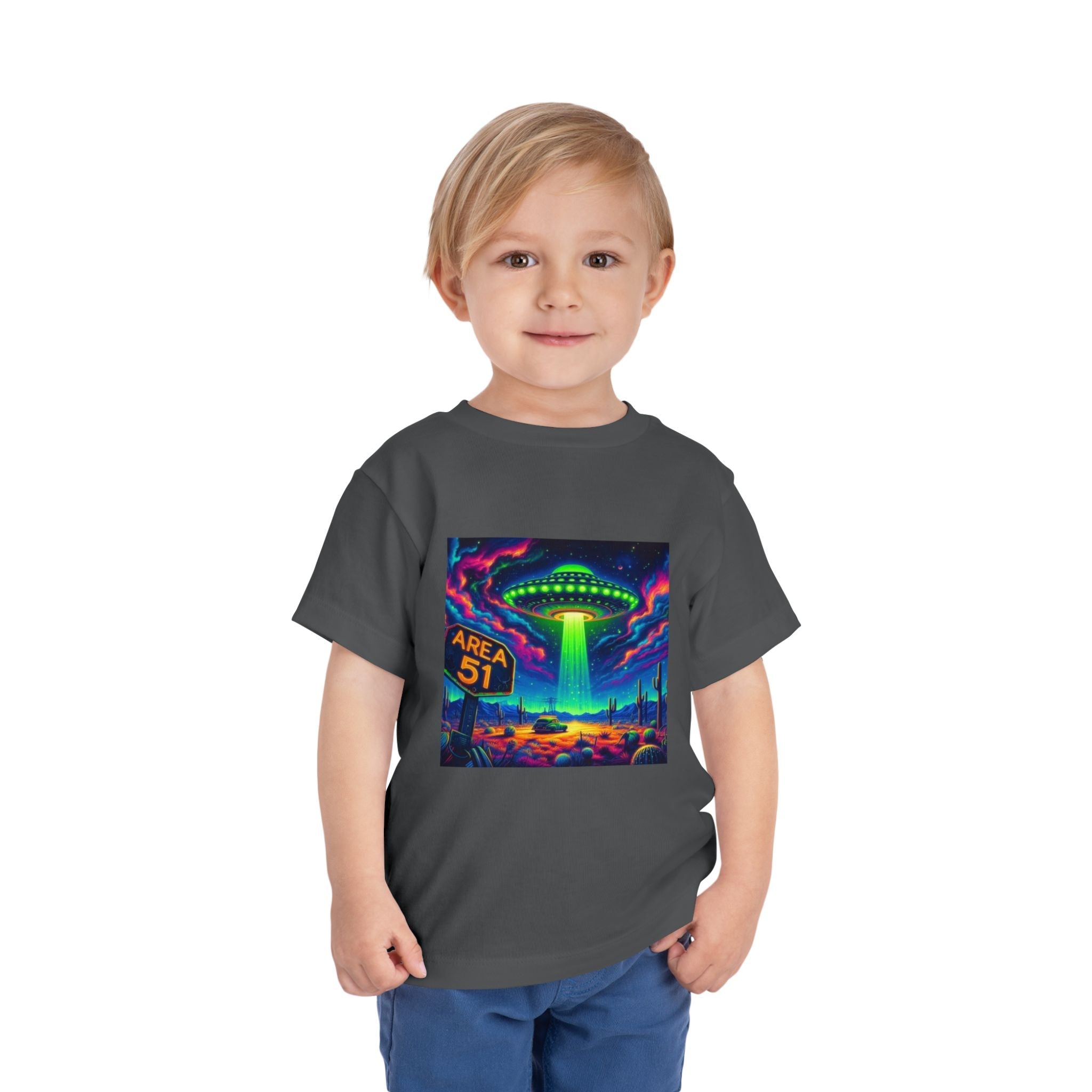 Alien Adventure Toddler Tee, Fun UFO Shirt, Area 51 Theme, Kids Graphic Tee, Outer Space Gift, Playful Summer Outfit