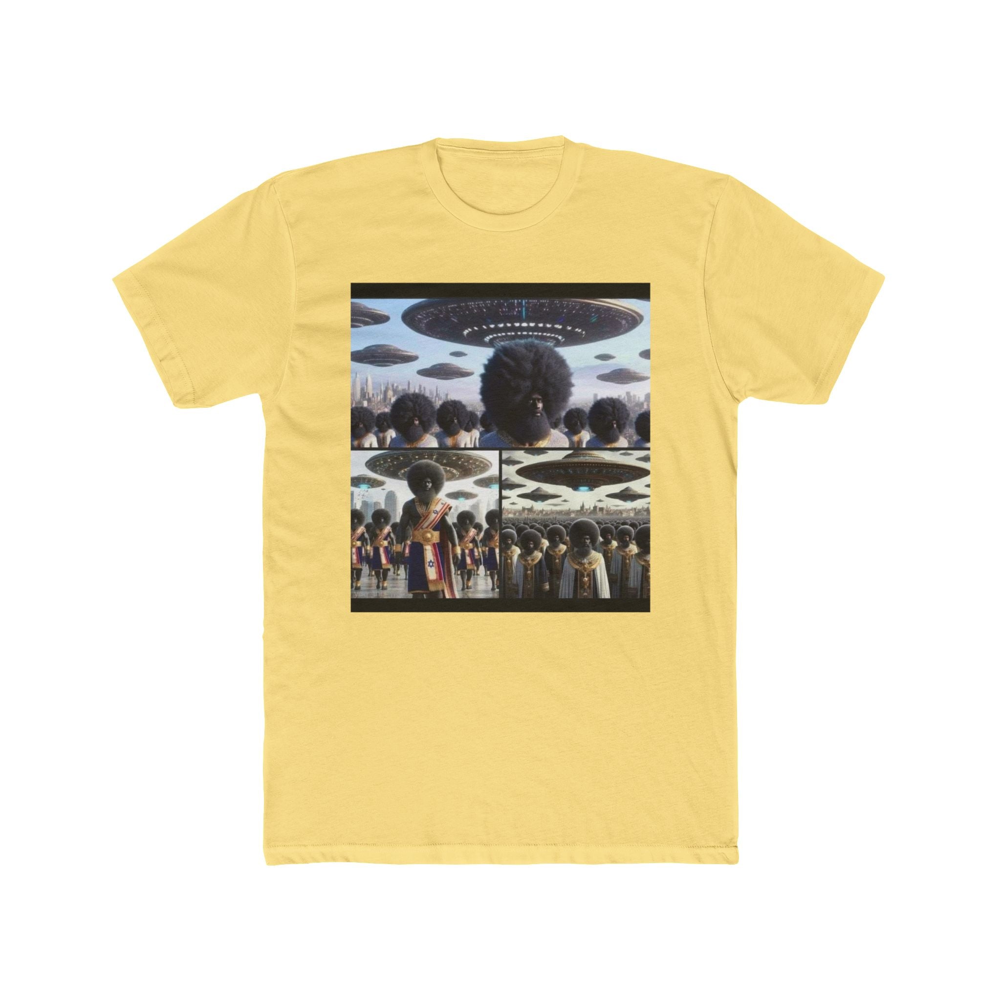 Alien Encounter Unisex Cotton Crew Tee | Sci-Fi Art T-Shirt, Unique Gift, Casual Style, Graphic Tee, Everyday Wear