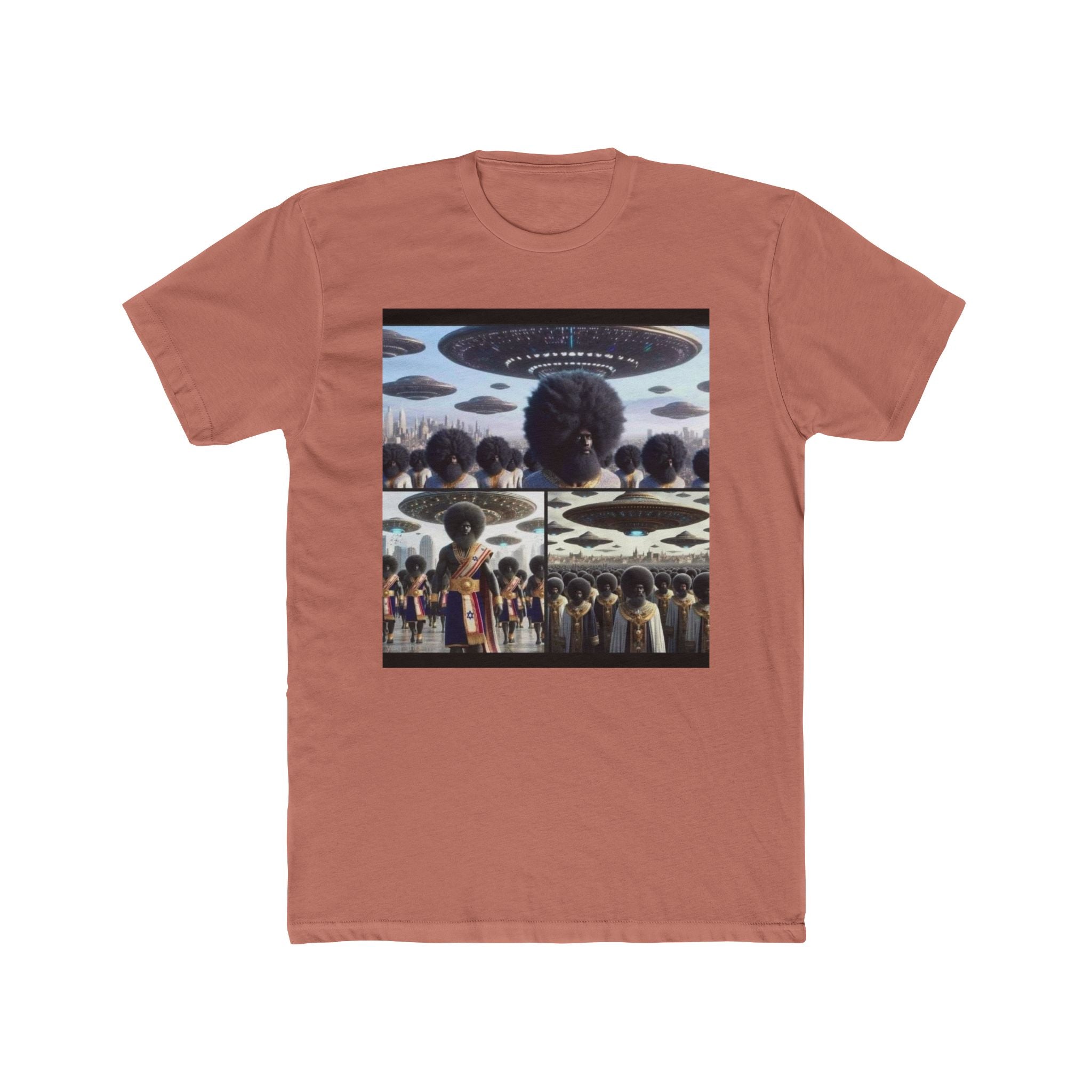 Alien Encounter Unisex Cotton Crew Tee | Sci-Fi Art T-Shirt, Unique Gift, Casual Style, Graphic Tee, Everyday Wear