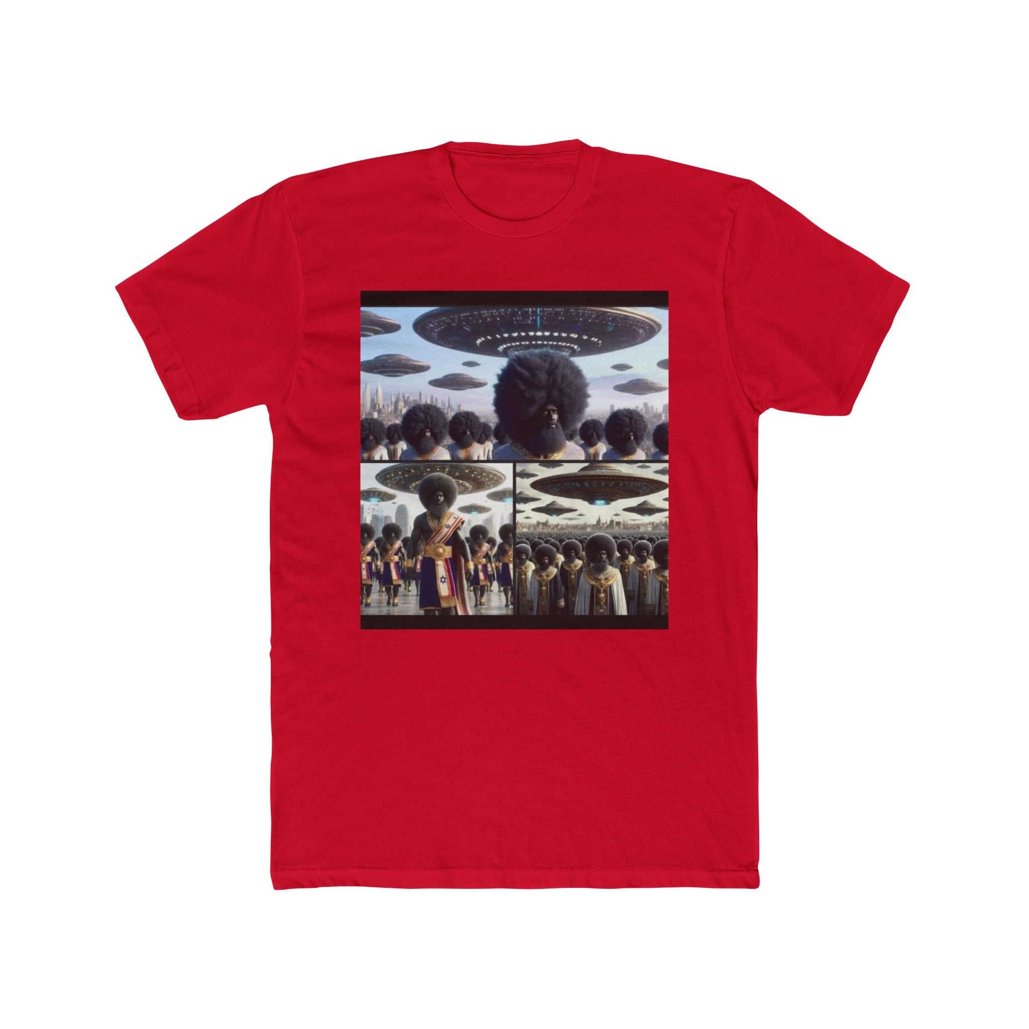 Alien Encounter Unisex Cotton Crew Tee | Sci-Fi Art T-Shirt, Unique Gift, Casual Style, Graphic Tee, Everyday Wear