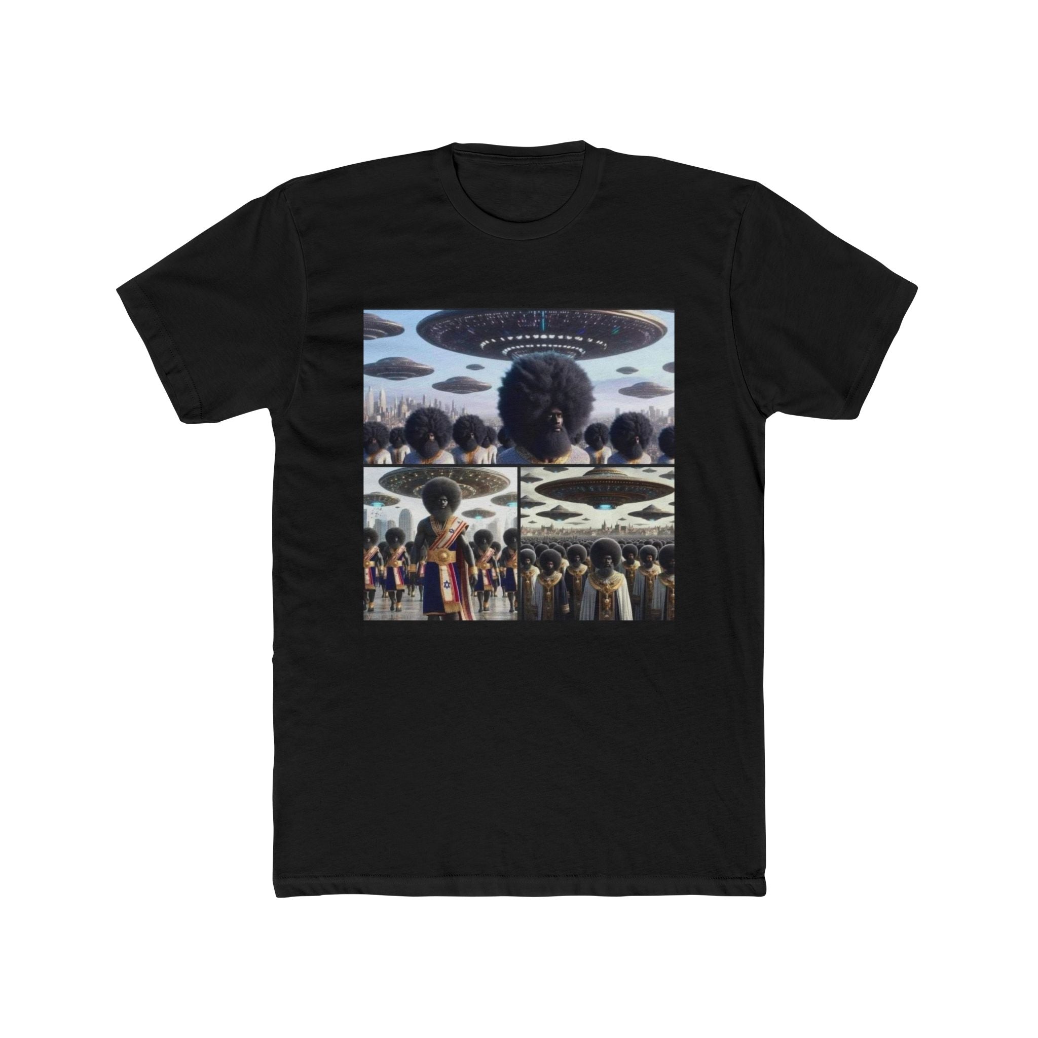 Alien Encounter Unisex Cotton Crew Tee | Sci-Fi Art T-Shirt, Unique Gift, Casual Style, Graphic Tee, Everyday Wear