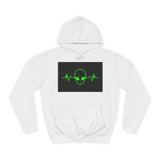 Alien Heartbeat Unisex College Hoodie - Perfect for Sci-Fi Lovers, College Students, Cozy Casual Wear, Gifts for Holidays, Unique Design!