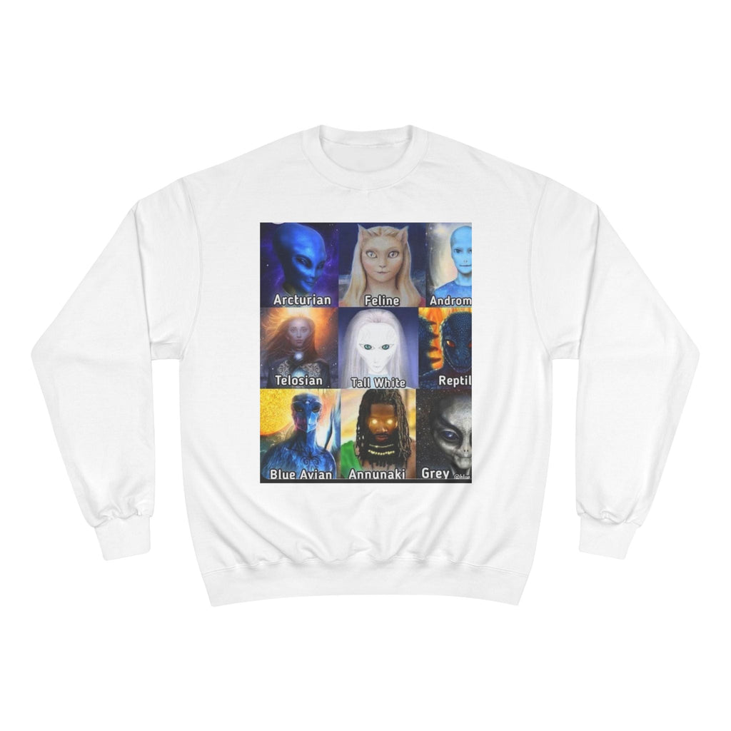 Alien Species Champion Sweatshirt - Unisex UFO Graphic Apparel