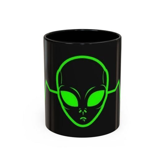 Alien Coffee Mug | Perfect Gift for Sci-Fi Lovers, Unique Home Decor, Green Alien Theme, Birthday, Halloween