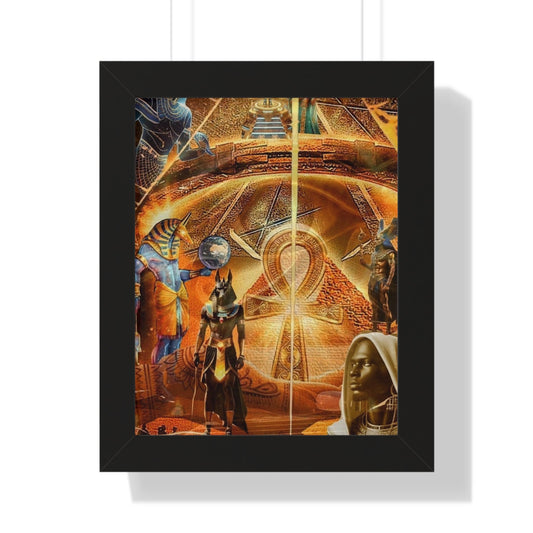Ancient Egyptian Framed Vertical Poster, Wall Art, Home Decor, Unique Gift, Meditation Space Decoration, Egyptian Mythology Art