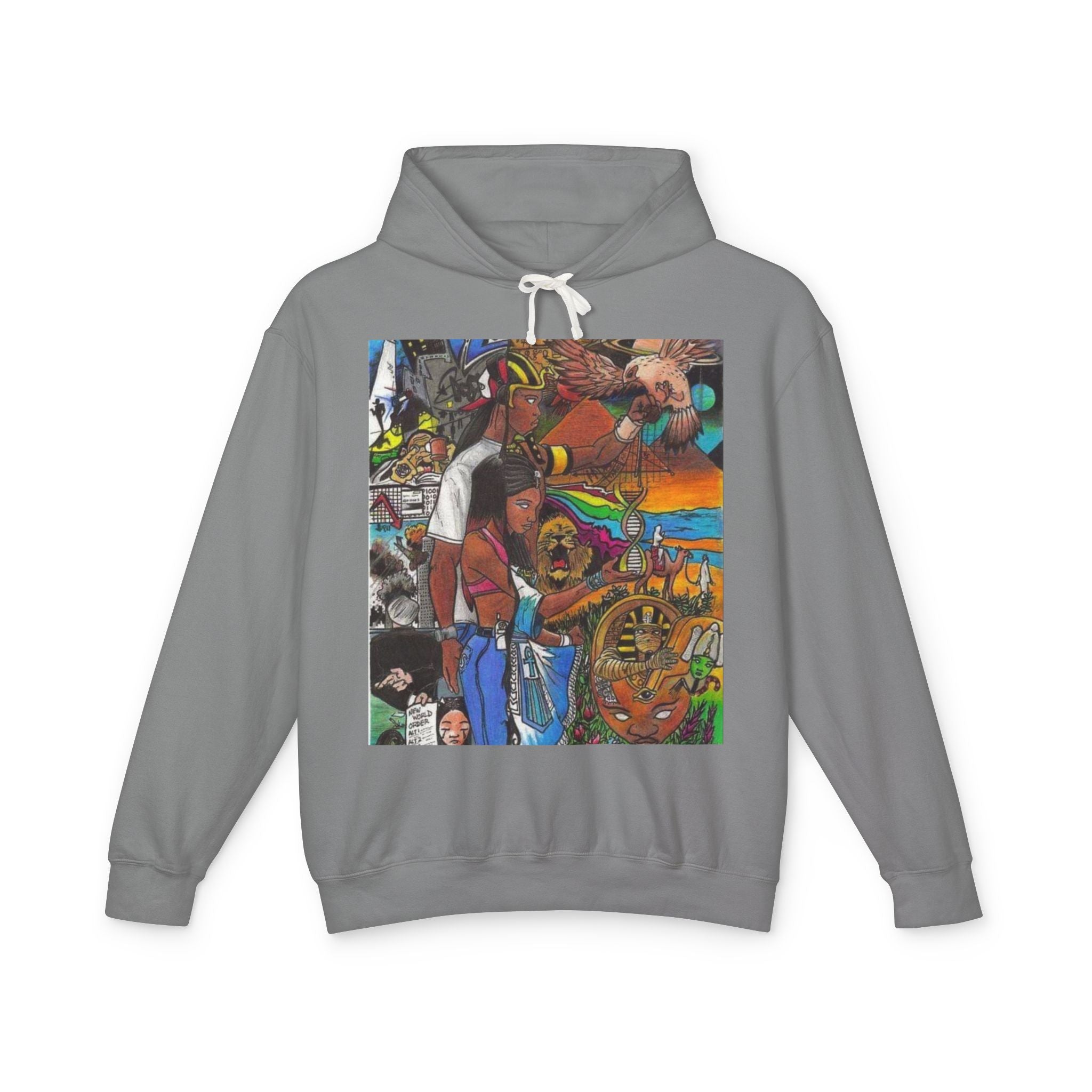 Artistic Unisex Lightweight Hooded Sweatshirt - Perfect for Casual Outings, Creative Minds, Gift Idea, Streetwear, Colorful Design