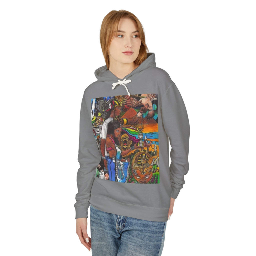 Artistic Unisex Lightweight Hooded Sweatshirt - Perfect for Casual Outings, Creative Minds, Gift Idea, Streetwear, Colorful Design