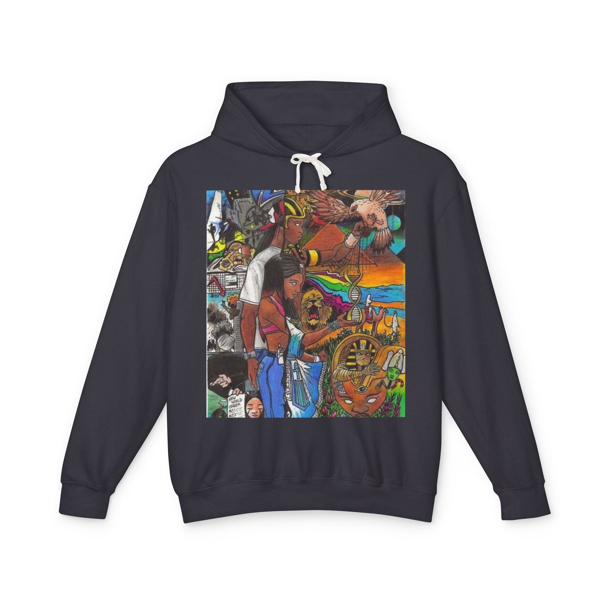 Artistic Unisex Lightweight Hooded Sweatshirt - Perfect for Casual Outings, Creative Minds, Gift Idea, Streetwear, Colorful Design