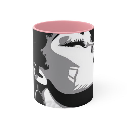 Beautiful woman coffee cup