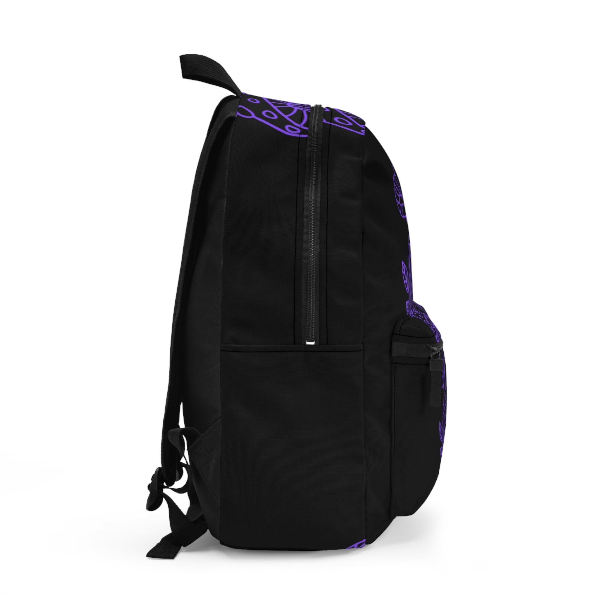 Boho Mushroom Backpack - Trendy Purple Floral Design, Perfect for School, Travel, Festivals, Nature Lovers, Eco-Friendly