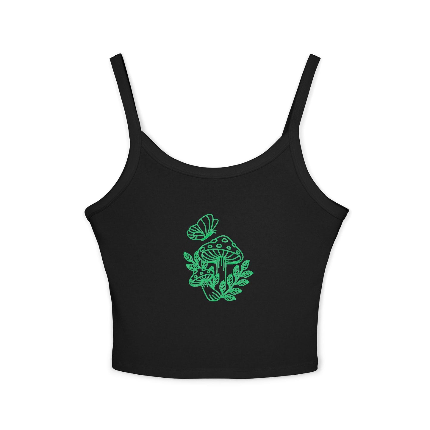Boho Mushroom Tank Top, Plant Lover Gift, Summer Crop Top, Eco-Friendly Fashion, Festival Wear