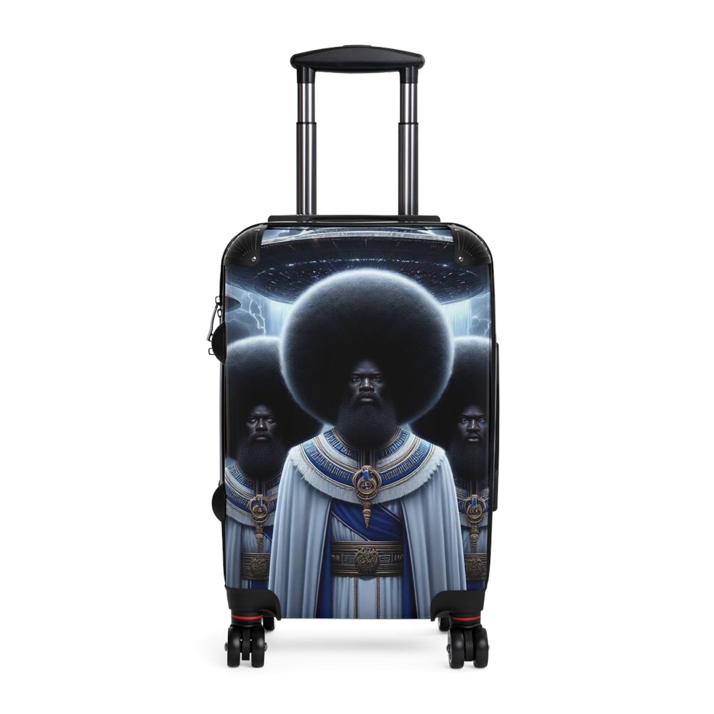 Bold Afro-Queen Suitcase, Unique Travel Luggage, Festival and Vacation Essentials, Afrocentric Style, Unisex Travel Gear, Vibrant Rolling