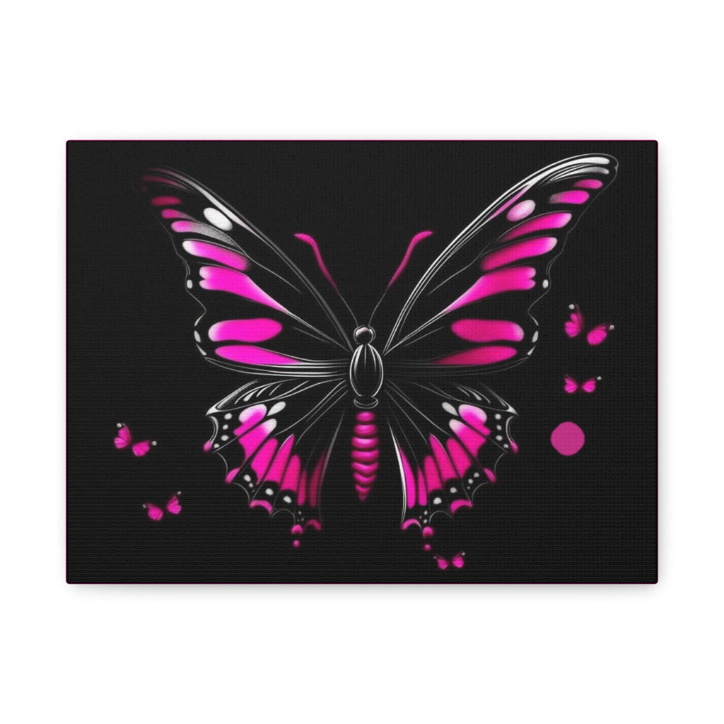 Butterfly Canvas Wall Art - Vibrant Pink Butterfly Decor for Home and Office