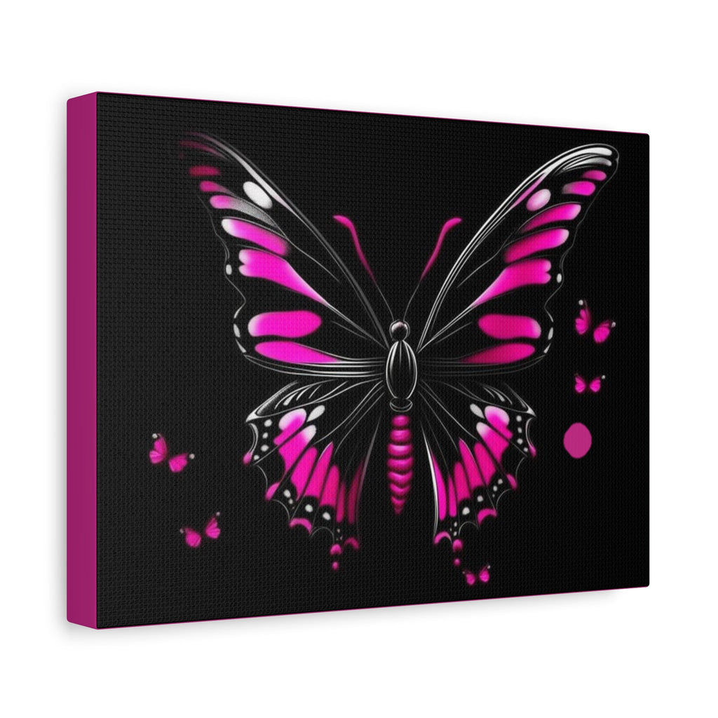 Butterfly Canvas Wall Art - Vibrant Pink Butterfly Decor for Home and Office