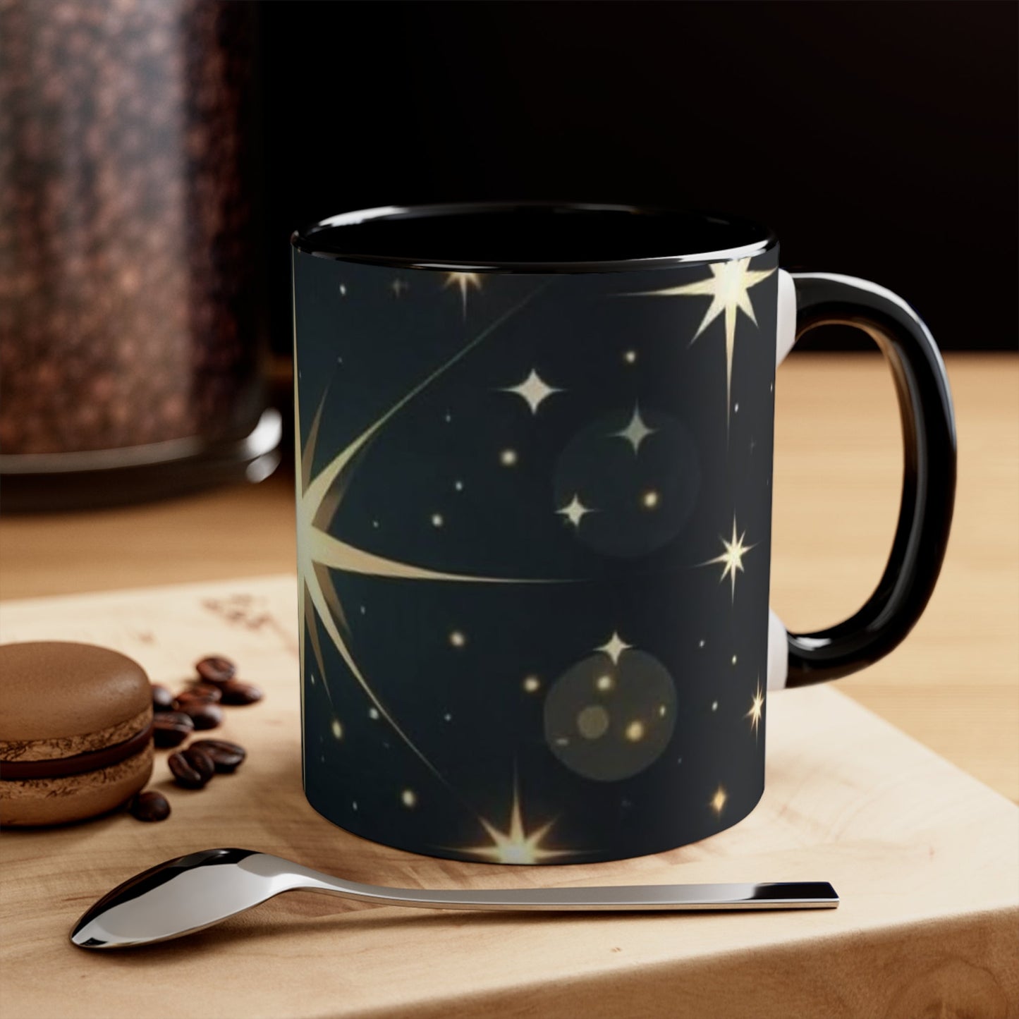 Celestial Star Accent Mug - Cosmic Coffee Cup, Stargazer Gift, Galaxy-Themed Drinkware, Perfect for Space Lovers, Birthday, Holiday