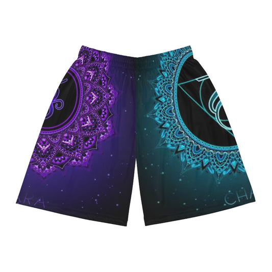 Chakra-Inspired Basketball Shorts - Vibrant Athletic Wear for Mindful Play