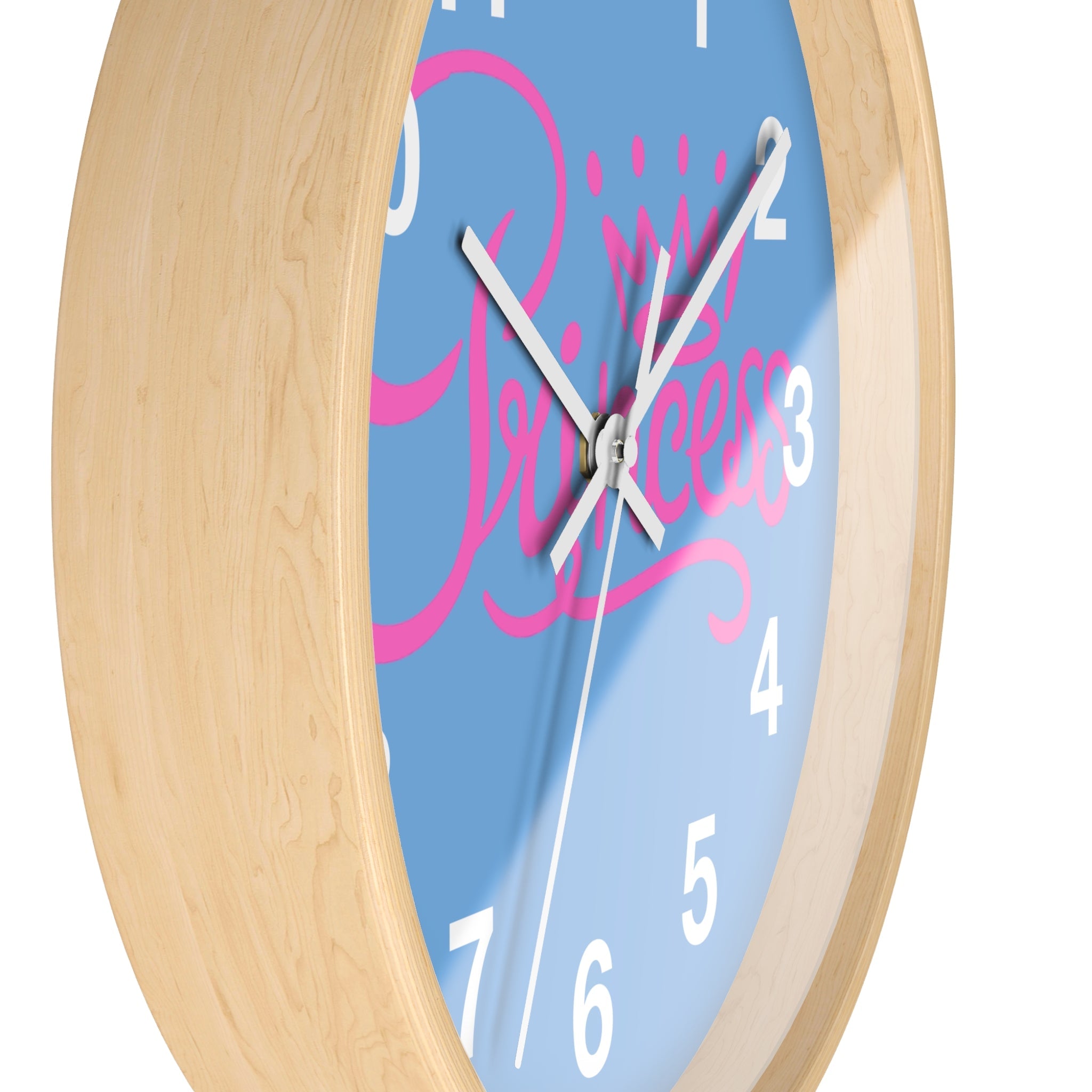 Charming Princess Wall Clock - Kids Room Decor, Gift for Little Girls, Pink Crown Design, Playful Nursery Accessory, Bedroom Wall Art