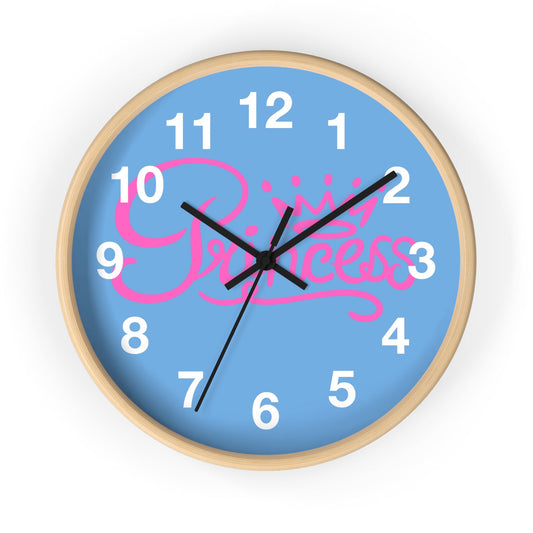 Charming Princess Wall Clock - Kids Room Decor, Gift for Little Girls, Pink Crown Design, Playful Nursery Accessory, Bedroom Wall Art