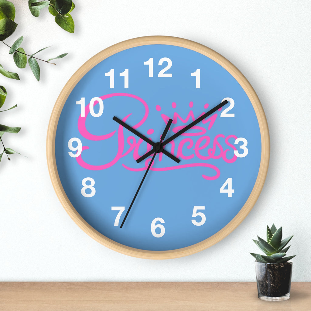 Charming Princess Wall Clock - Kids Room Decor, Gift for Little Girls, Pink Crown Design, Playful Nursery Accessory, Bedroom Wall Art