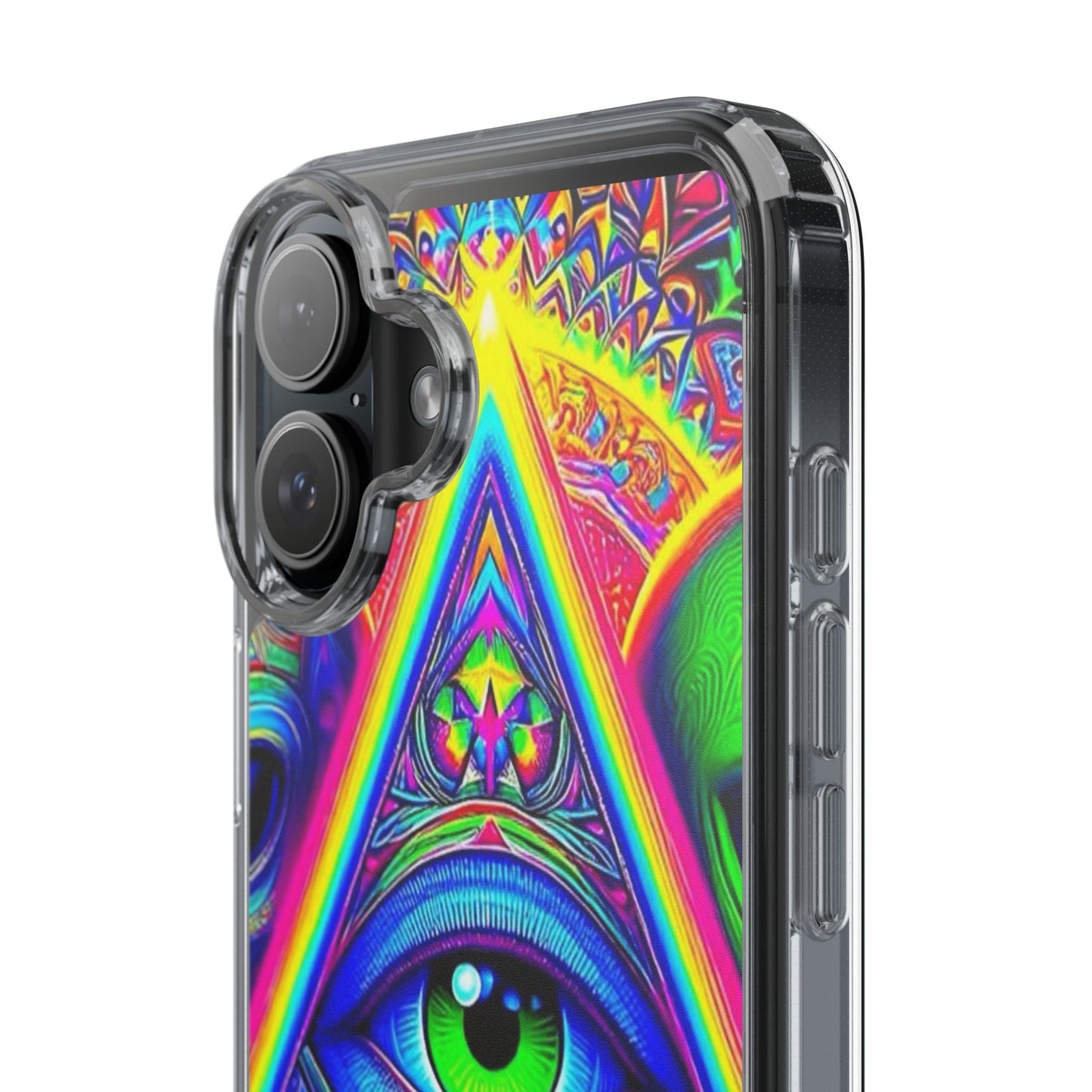 Colorful Alien Eye Phone Case, Psychedelic Clear Case, Gift for Art Lovers, Boho Phone Cover, Festival Accessory, Unique Mobile Case