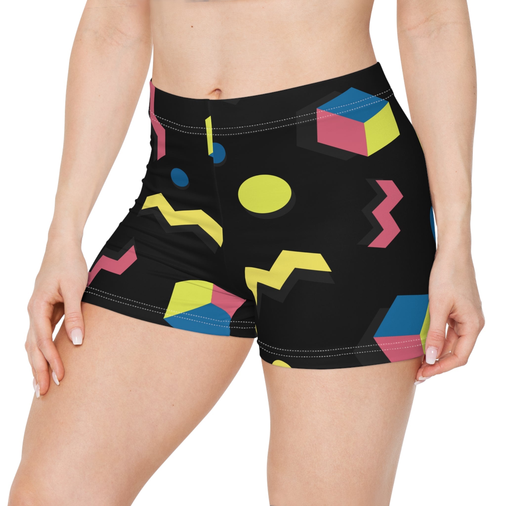 Colorful Geometric Women's Shorts for Summer Fun