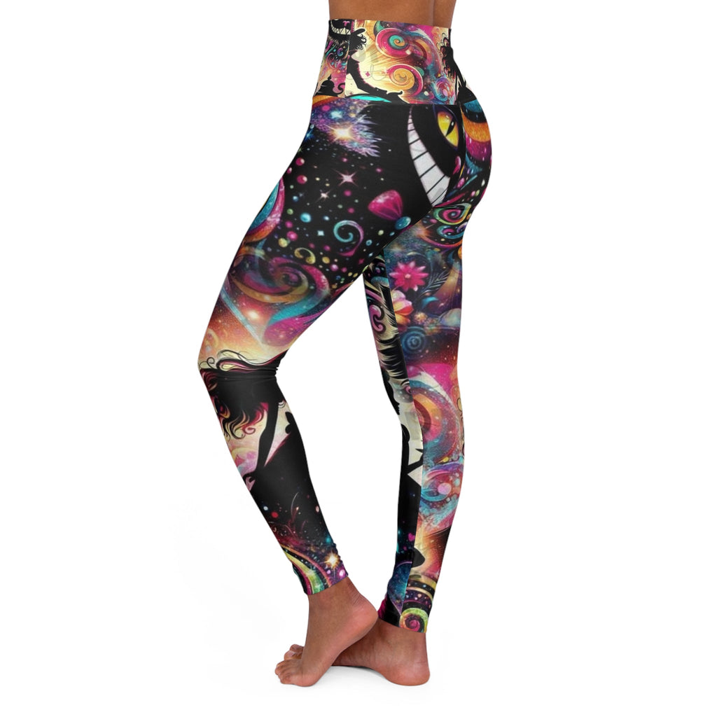 Colorful High Waisted Yoga Leggings, Dreamy Fitness Tights, Bohemian Activewear, Festival Leggings, Gift for Yogis