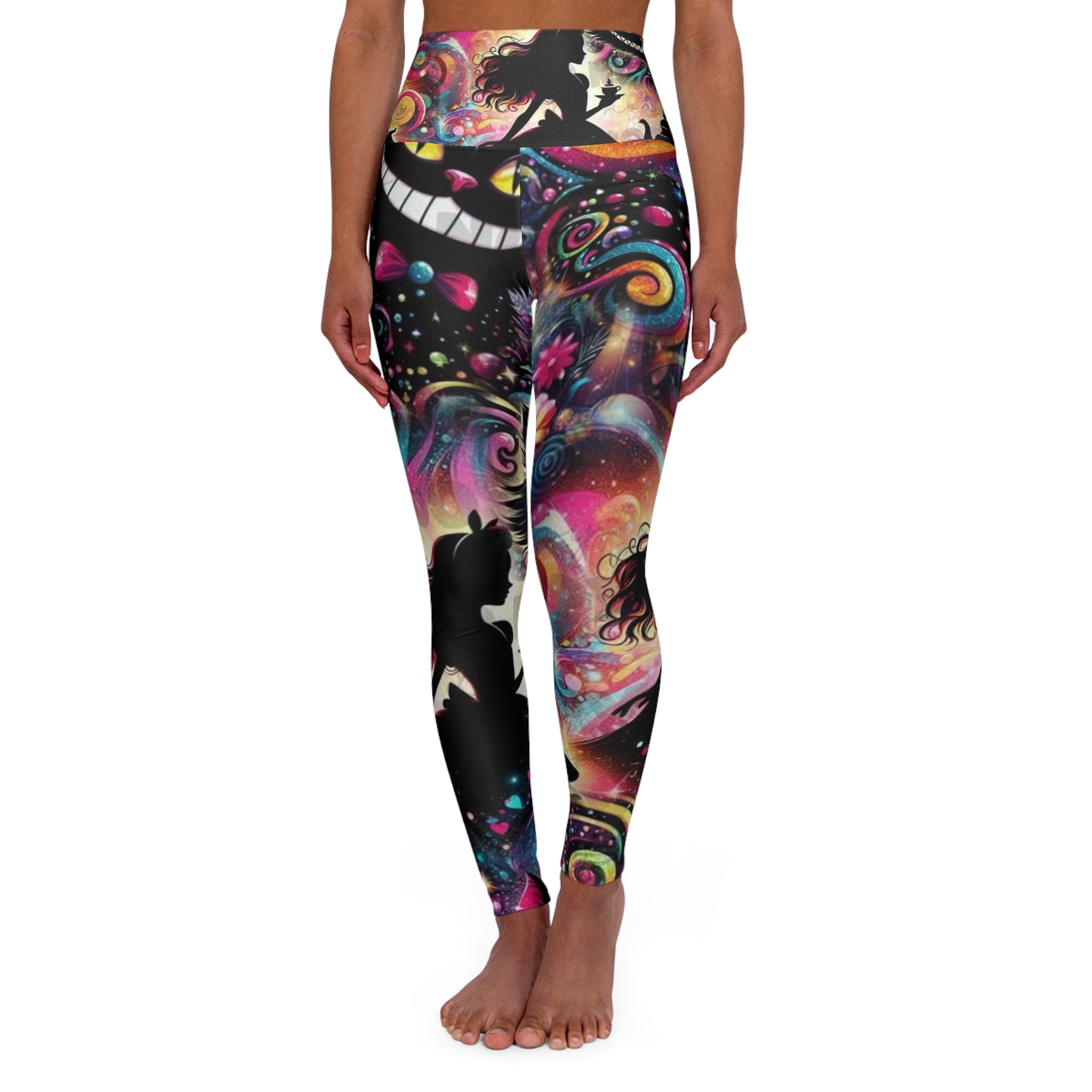 Colorful High Waisted Yoga Leggings, Dreamy Fitness Tights, Bohemian Activewear, Festival Leggings, Gift for Yogis