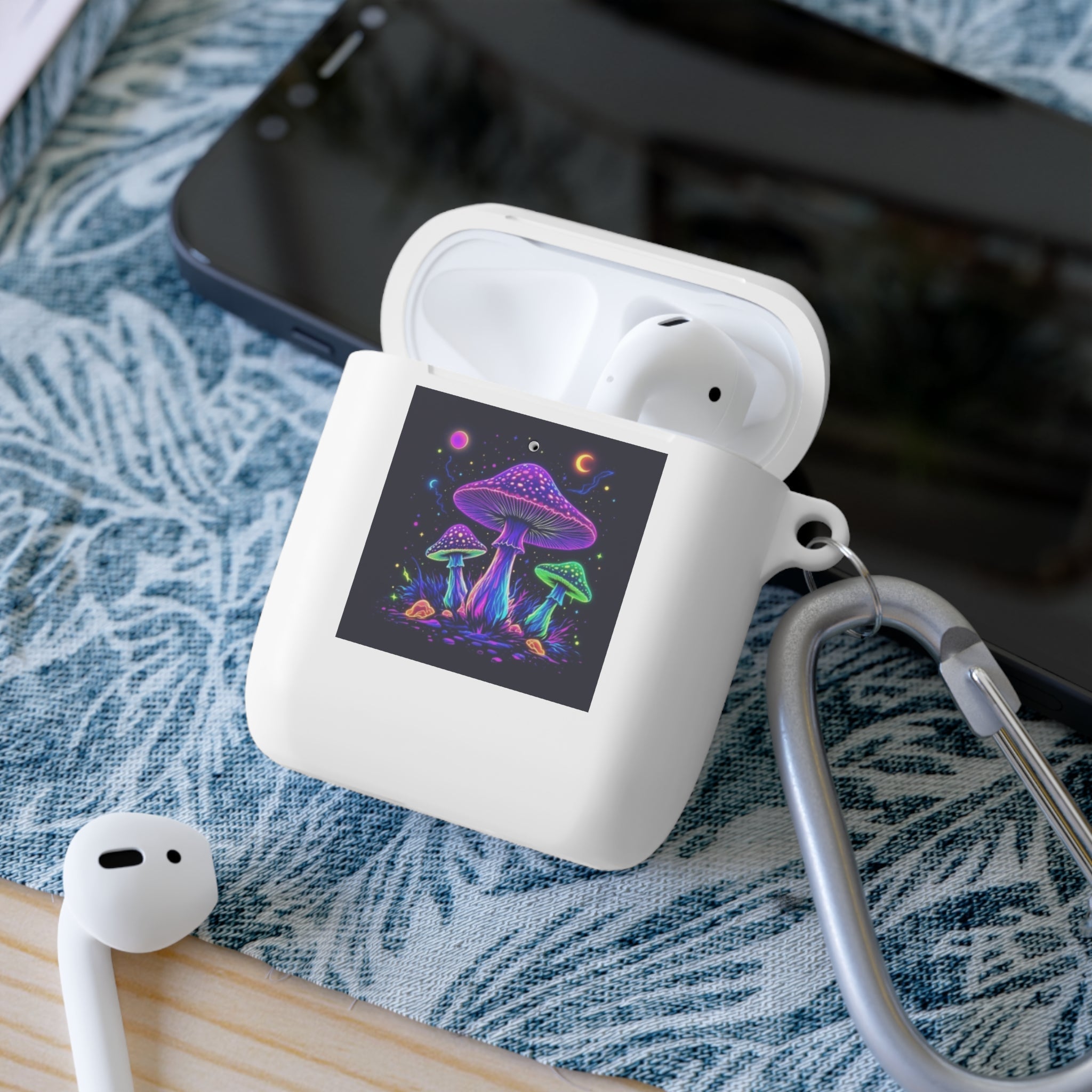 Colorful Mushroom AirPods Case Cover, Unique Gift, Trendy Tech Accessory, Festival Vibes, Artistic Design
