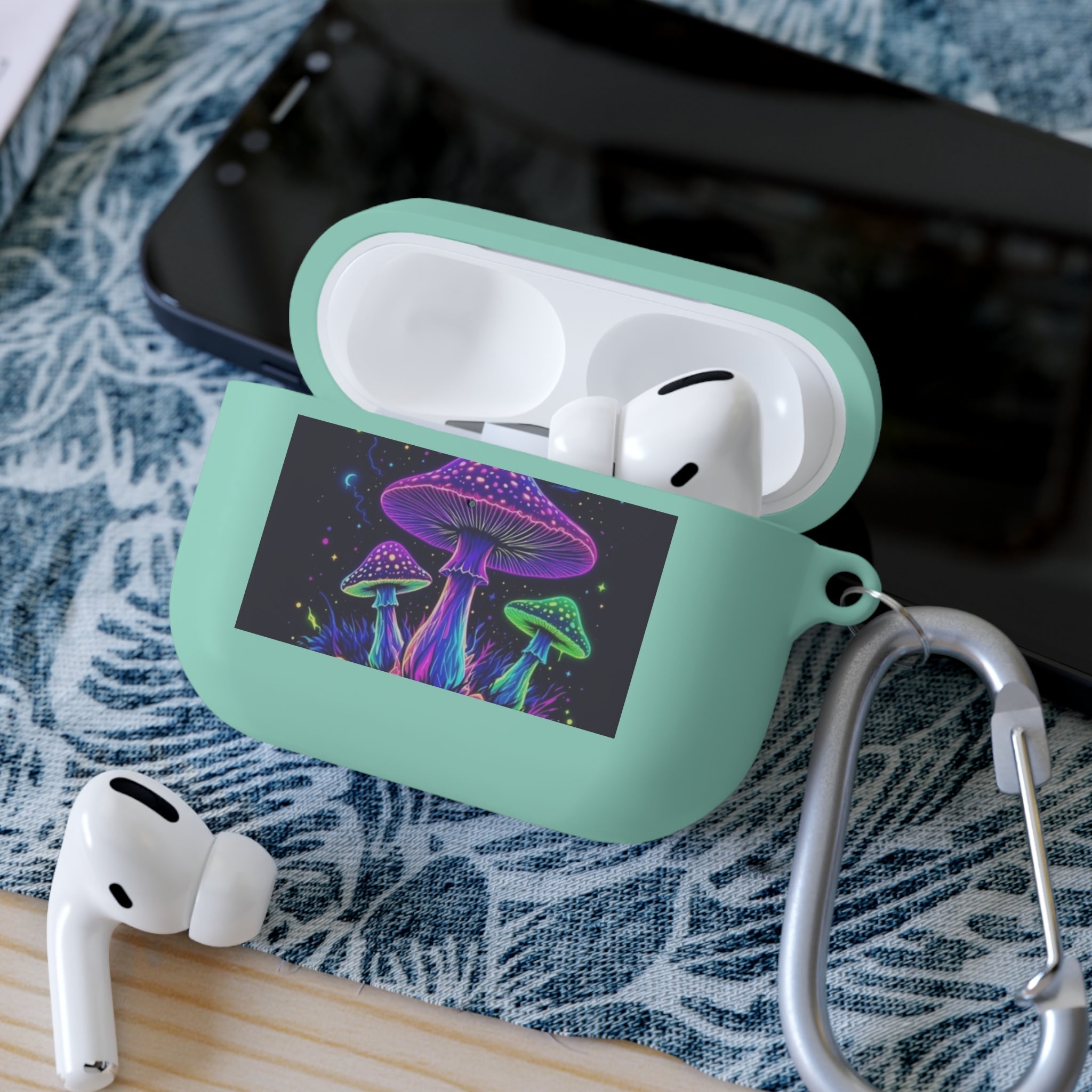 Colorful Mushroom AirPods Case Cover, Unique Gift, Trendy Tech Accessory, Festival Vibes, Artistic Design