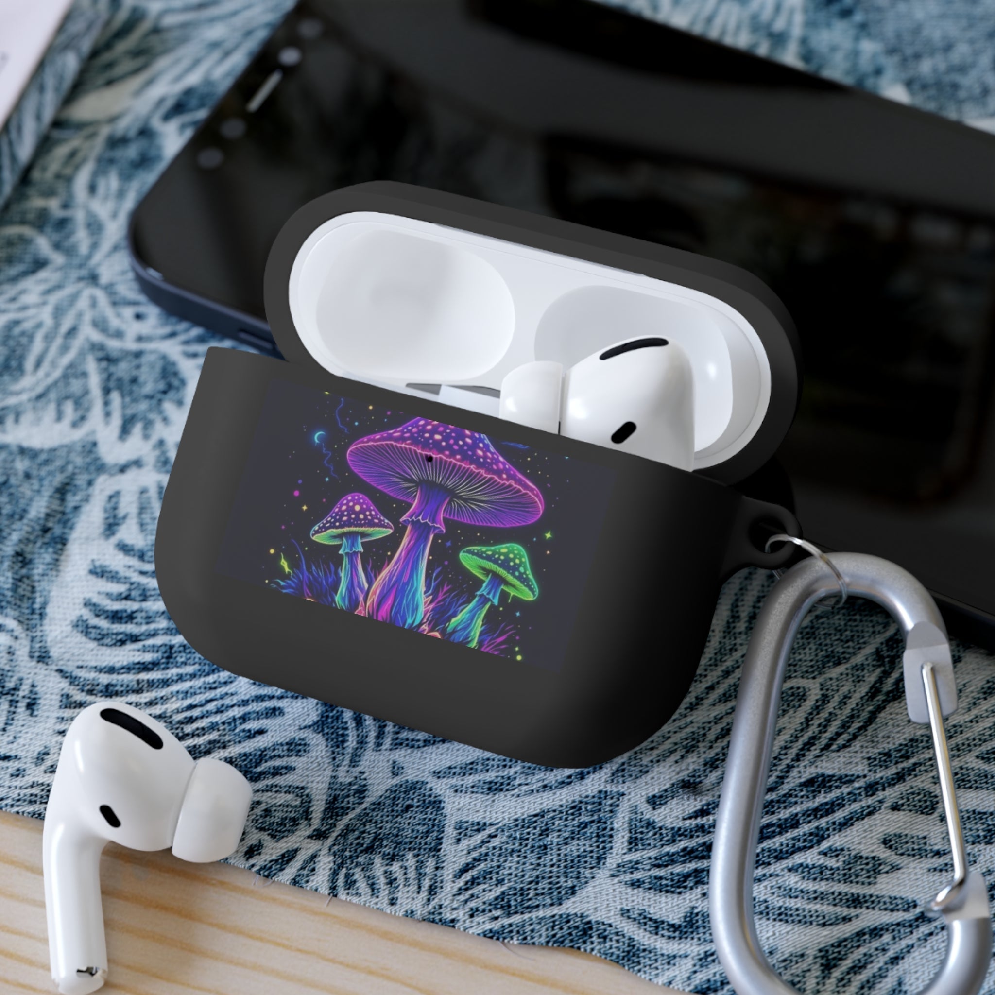 Colorful Mushroom AirPods Case Cover, Unique Gift, Trendy Tech Accessory, Festival Vibes, Artistic Design