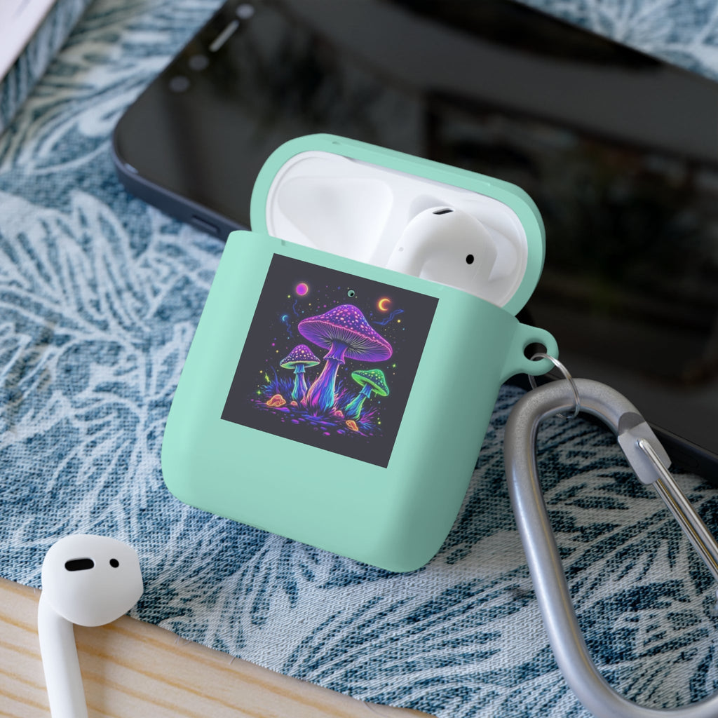 Colorful Mushroom AirPods Case Cover, Unique Gift, Trendy Tech Accessory, Festival Vibes, Artistic Design