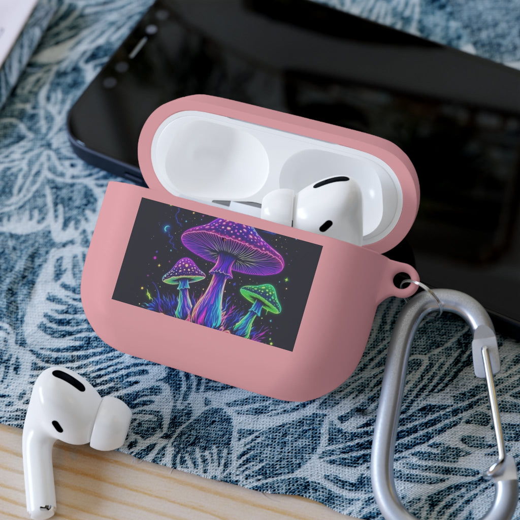 Colorful Mushroom AirPods Case Cover, Unique Gift, Trendy Tech Accessory, Festival Vibes, Artistic Design