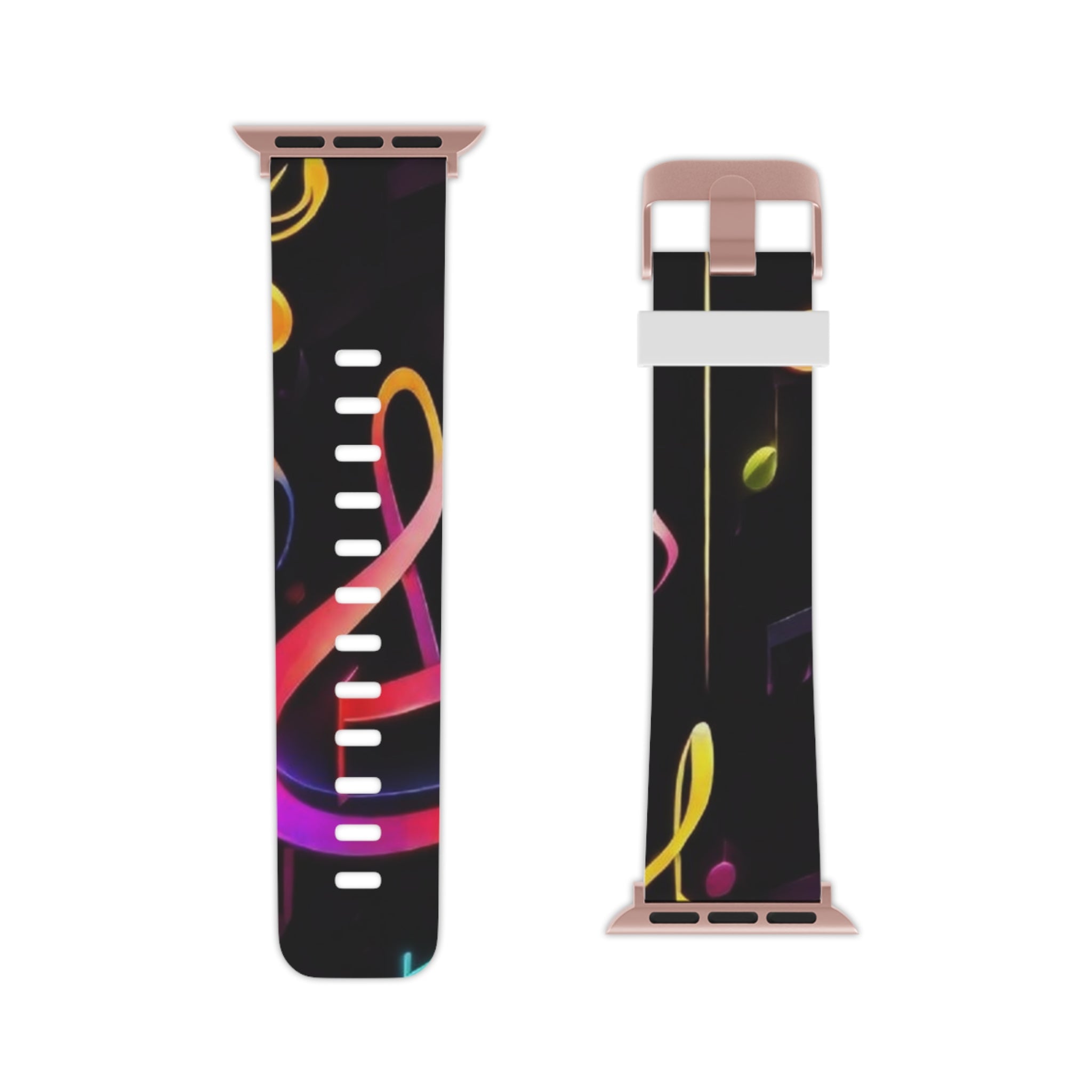 Colorful Music Note Apple Watch Band, Vibrant Music-Themed Strap for Music Lovers, Holiday Gift for Musicians, Adjustable Watch Strap, Fun