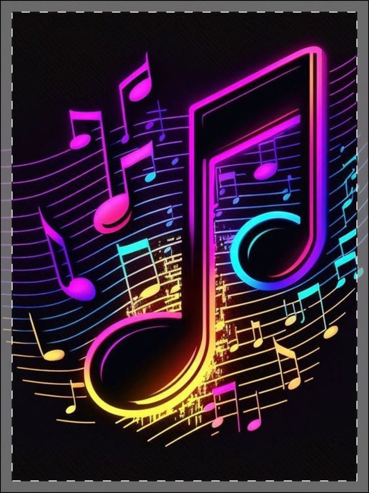 Colorful Musical Notes Framed Poster - Perfect Gift for Music Lovers, Home Decor, Concerts, Art Enthusiasts, Music Room