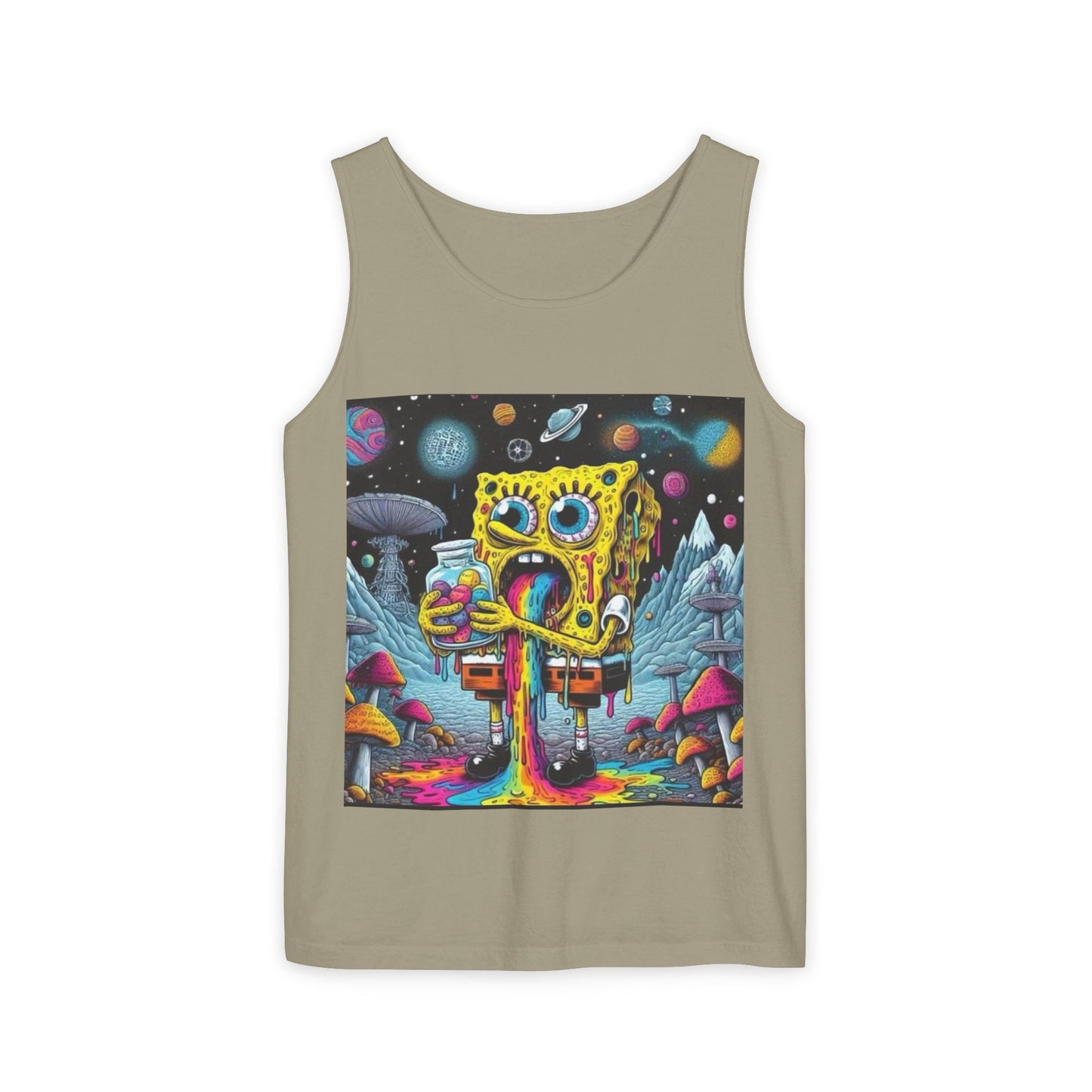 Colorful Spongebob Tank Top - Unisex Garment-Dyed Summer Wear