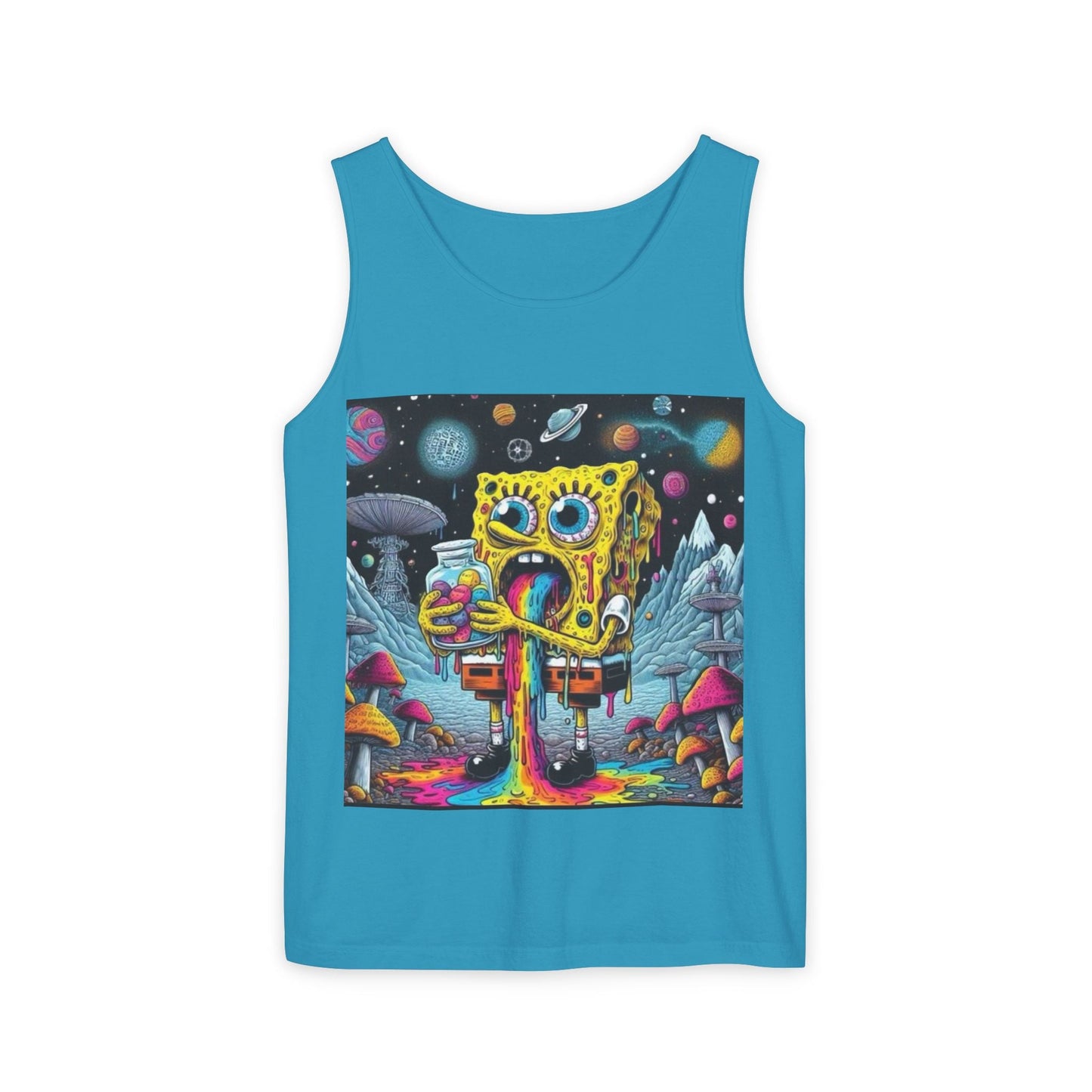 Colorful Spongebob Tank Top - Unisex Garment-Dyed Summer Wear