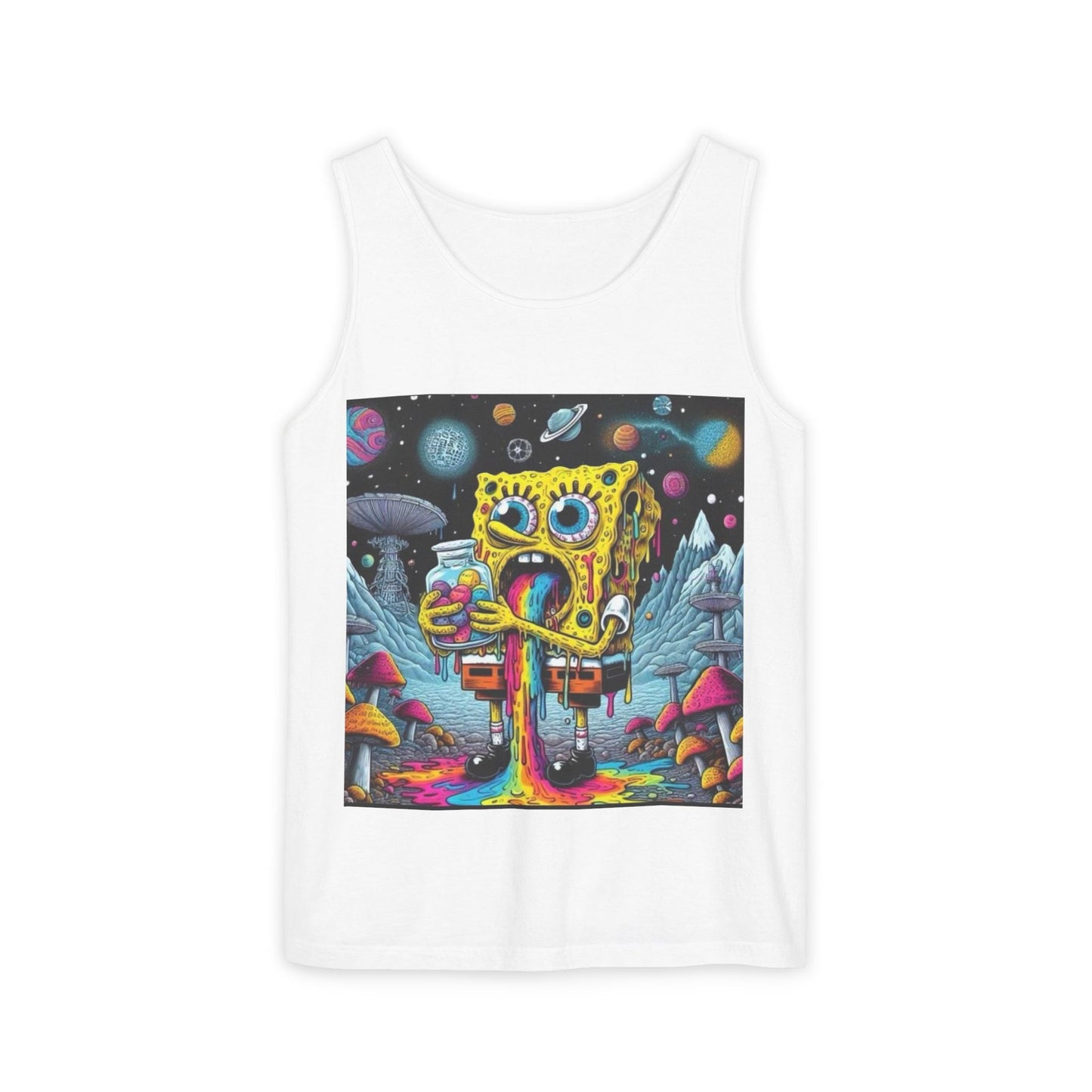 Colorful Spongebob Tank Top - Unisex Garment-Dyed Summer Wear