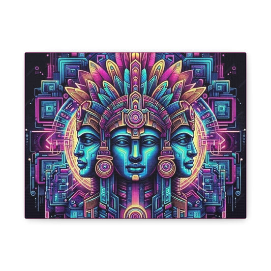 Colorful Tribal Canvas Wall Art - 1.25" Stretched Matte Print
