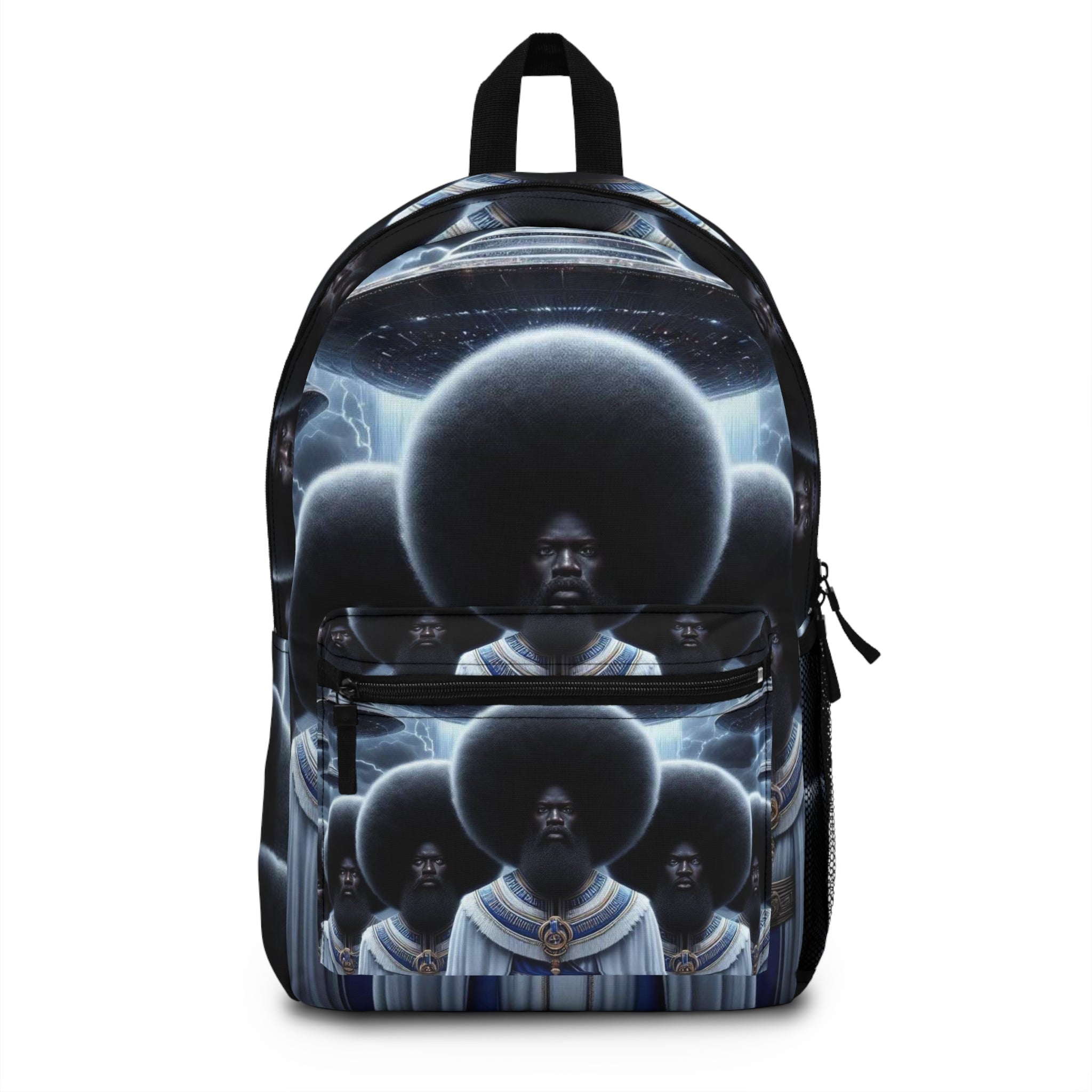Cosmic Afro Backpack, Unique Black History Artwork, Ethnic Gift, Stylish & Functional, Perfect for School, Festivals, Travel
