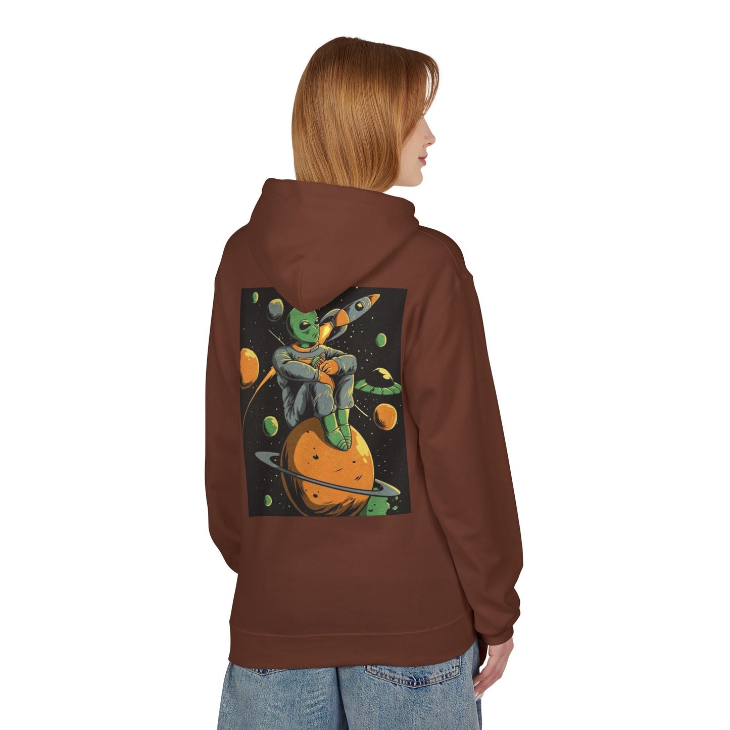 Cosmic Alien Graphic Hoodie - Unisex Midweight Fleece