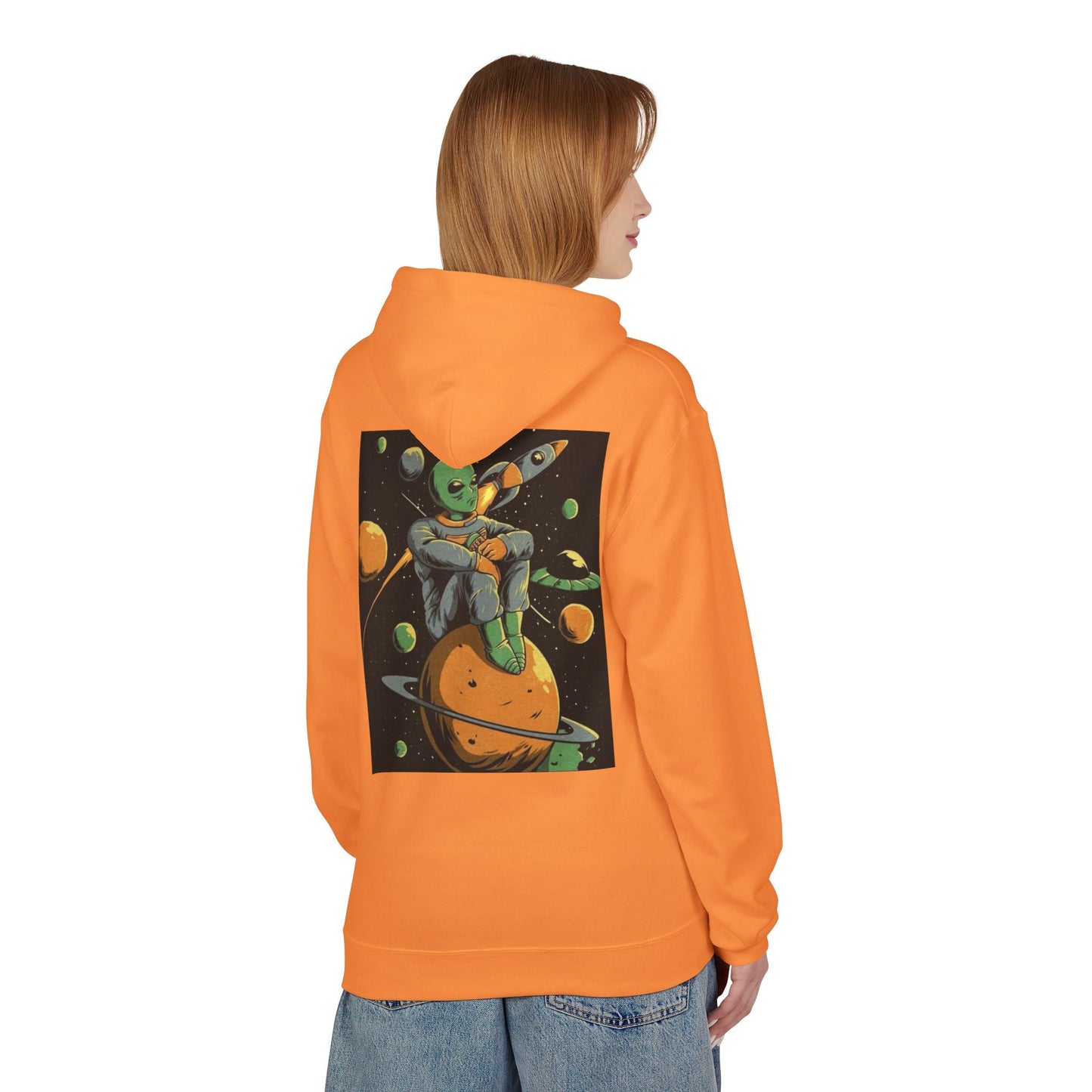 Cosmic Alien Graphic Hoodie - Unisex Midweight Fleece