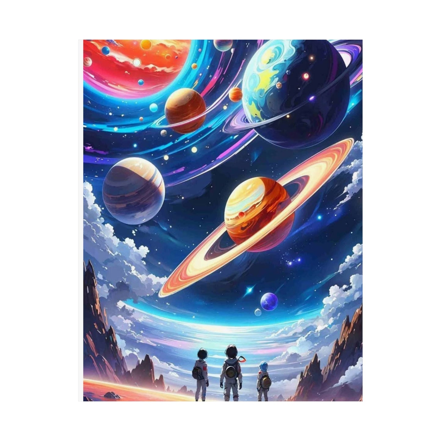 Cosmic Dream Satin Poster - Space Exploration Art