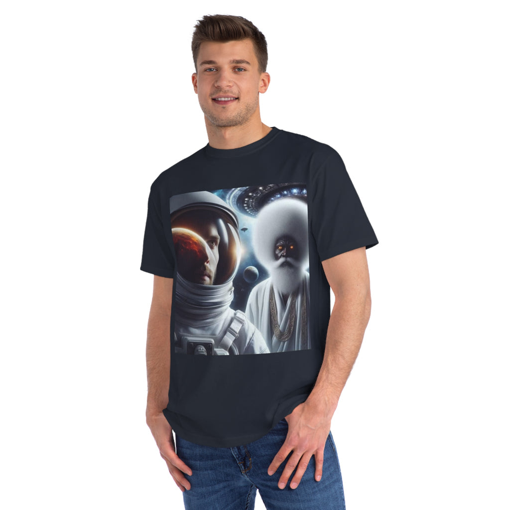 Cosmic Encounter Unisex T-Shirt | Space Art Tee, Astronaut Gift, Sci-Fi Apparel, Unique Graphic Shirt, Mens Womens Classic