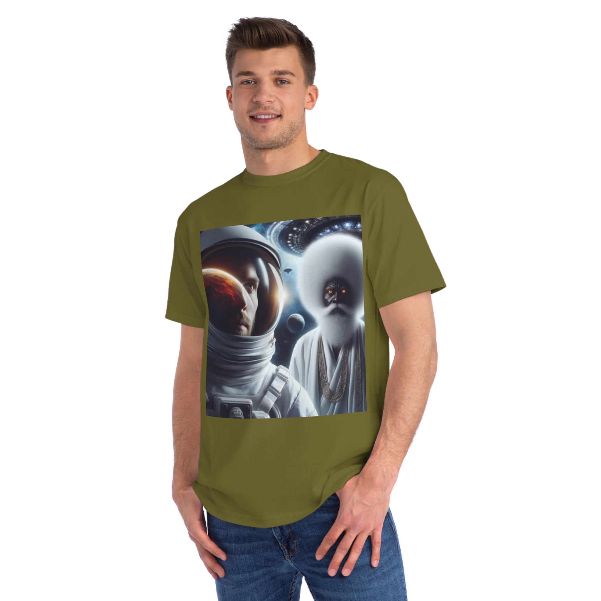 Cosmic Encounter Unisex T-Shirt | Space Art Tee, Astronaut Gift, Sci-Fi Apparel, Unique Graphic Shirt, Mens Womens Classic