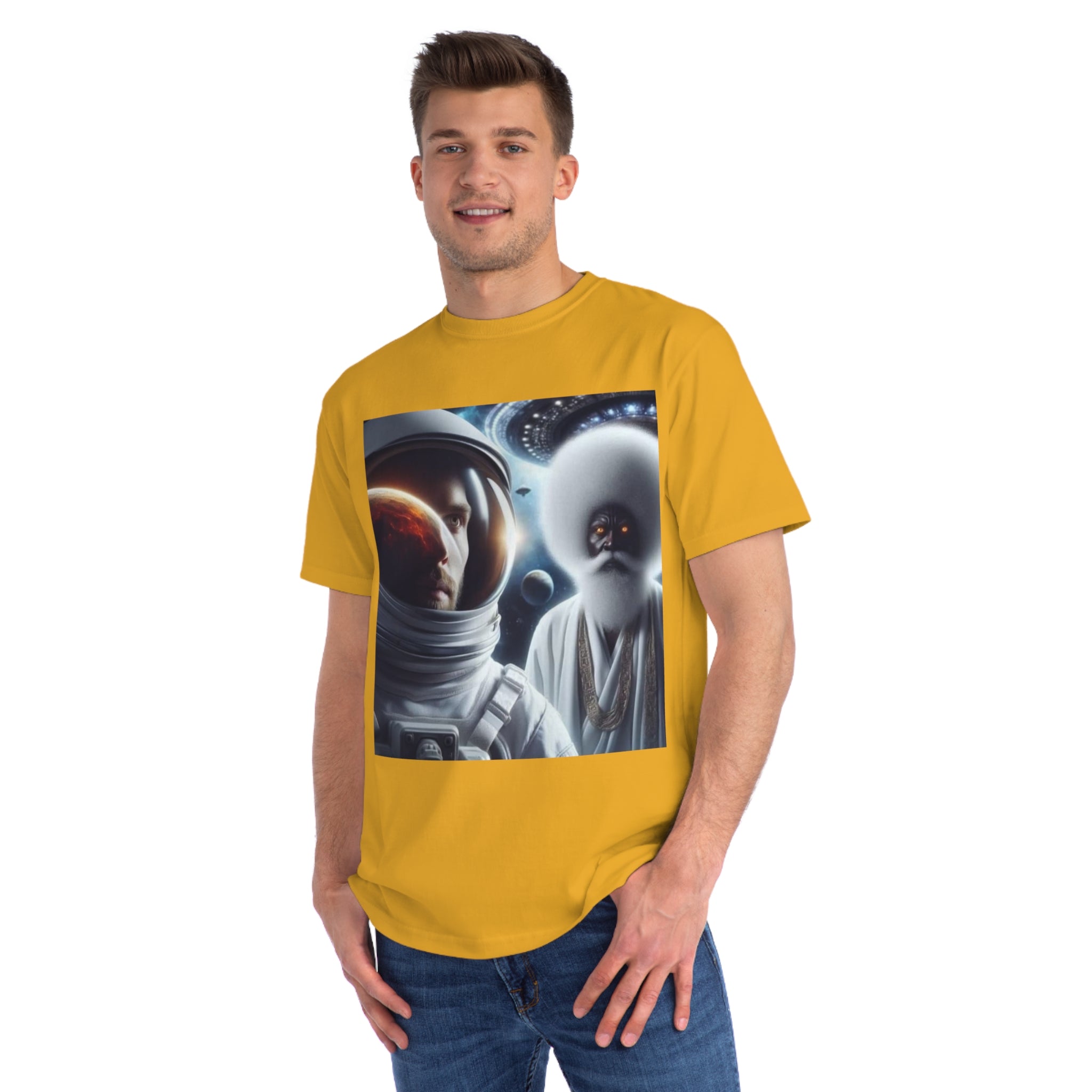 Cosmic Encounter Unisex T-Shirt | Space Art Tee, Astronaut Gift, Sci-Fi Apparel, Unique Graphic Shirt, Mens Womens Classic
