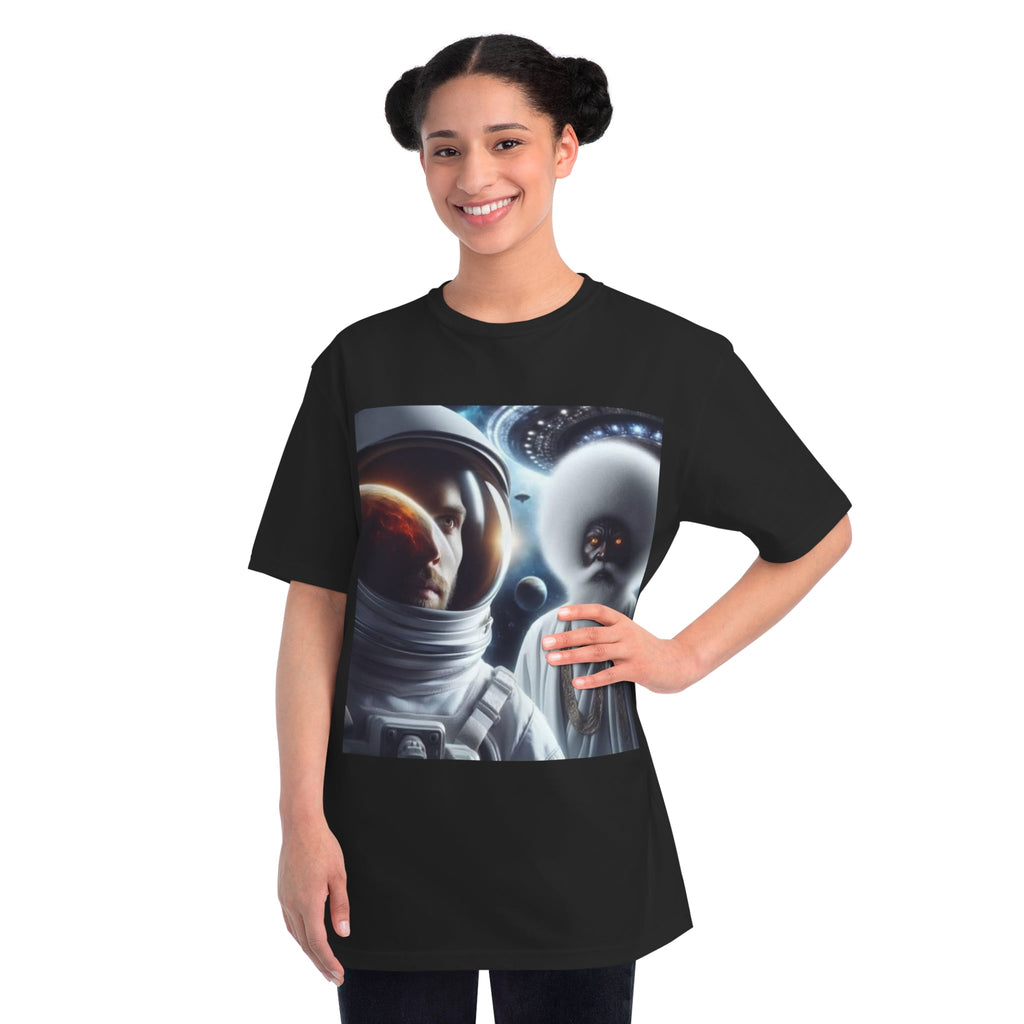 Cosmic Encounter Unisex T-Shirt | Space Art Tee, Astronaut Gift, Sci-Fi Apparel, Unique Graphic Shirt, Mens Womens Classic