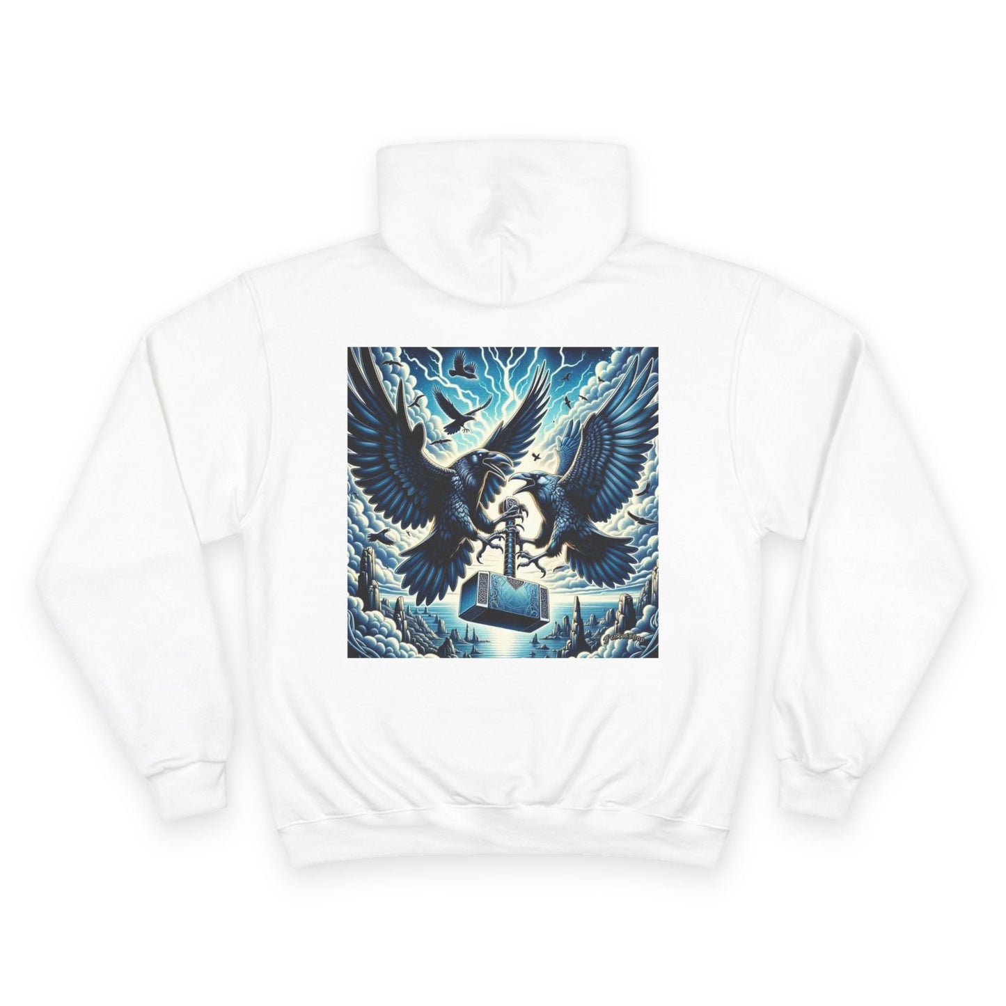 Crowd Artwork Champion Hoodie, Unique Graphic Hoodie for Men and Women, Casual Wear, Streetwear, Gift for Nature Lovers, Cool Gift Idea