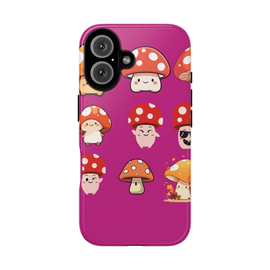 Cute Mushroom Phone Case, Quirky Tough Cases for Kids and Teens, Fun Gift for Birthday, Back to School, Spring, Outdoor Adventures